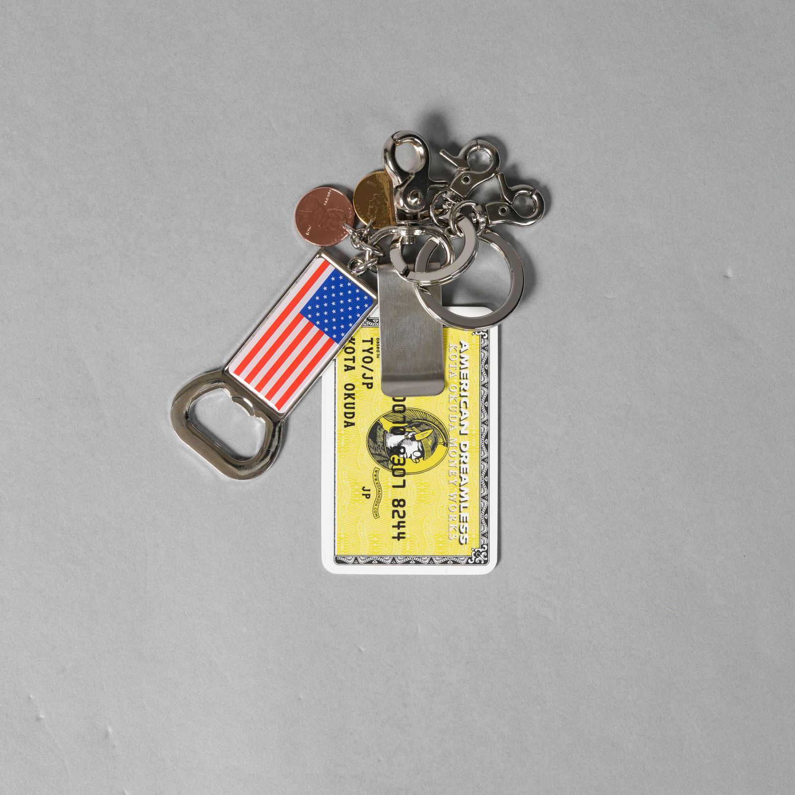 【再入荷】MONEY CLIP KEYRING (STELL) / マネークリップキーリング (シルバー/イエロー)