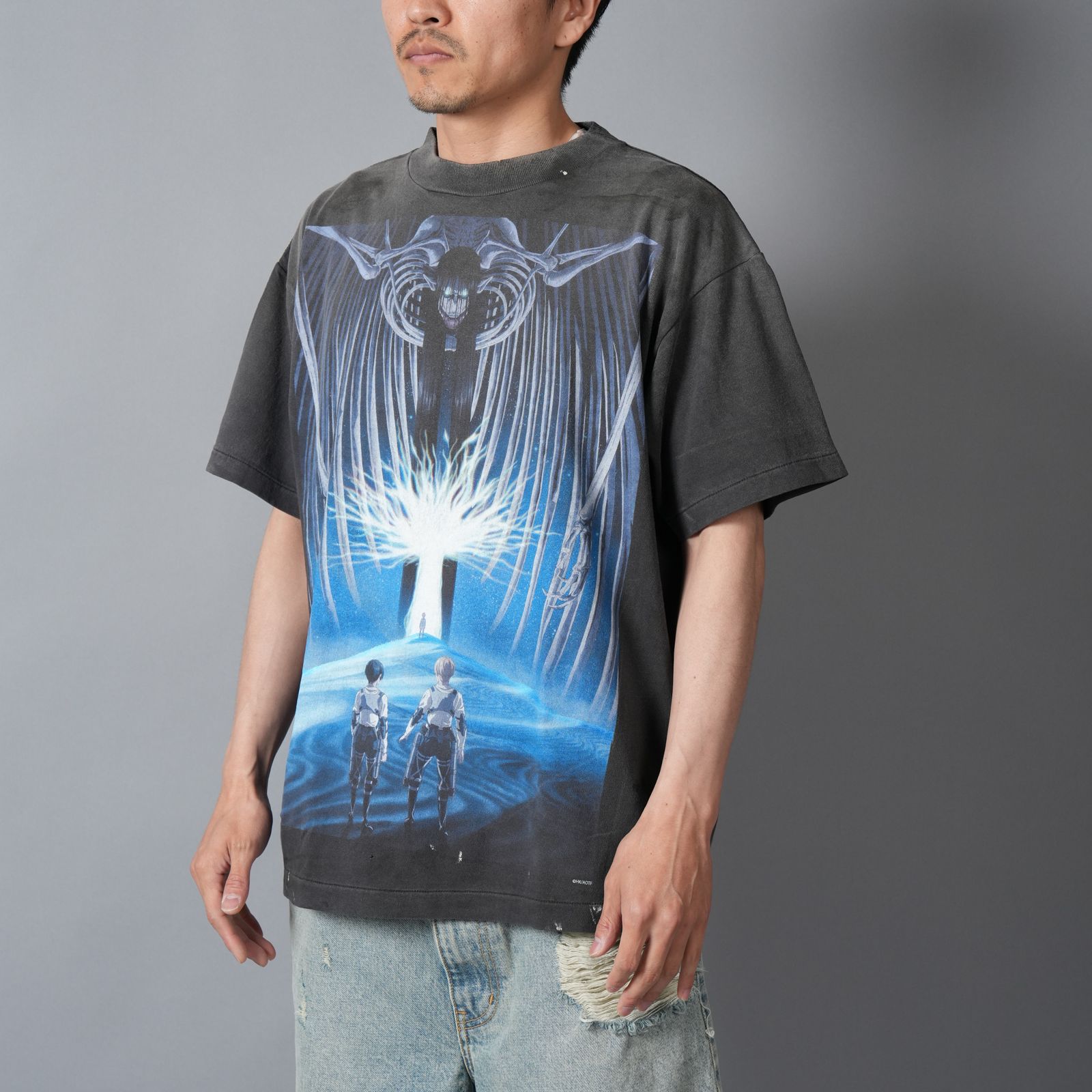 【ラスト1点】【コラボ】SM-MK8-0000-C77 / AOT_SS TEE / ATTACK ON TITAN BLK / Tシャツ (ブラック)
