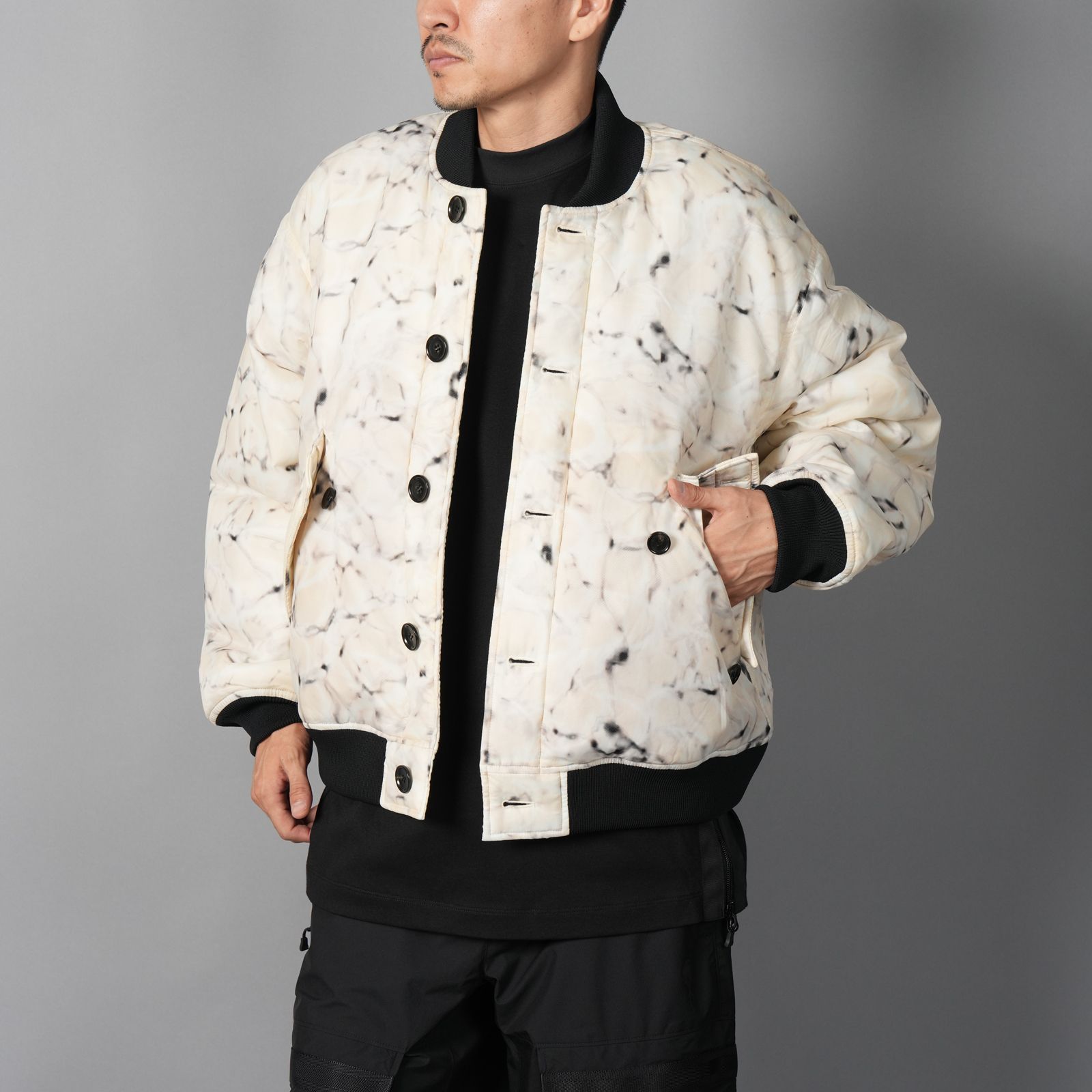 WR REAMIDE DOBBY FLIGHT JACKET  / フライトジャケット (マーブルベージュ)