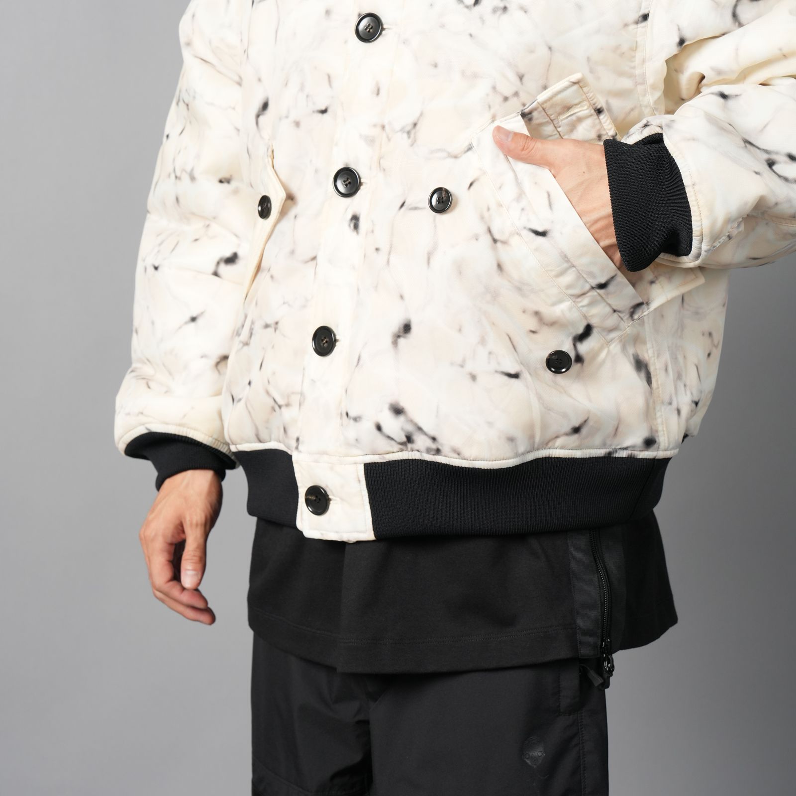 WR REAMIDE DOBBY FLIGHT JACKET  / フライトジャケット (マーブルベージュ)