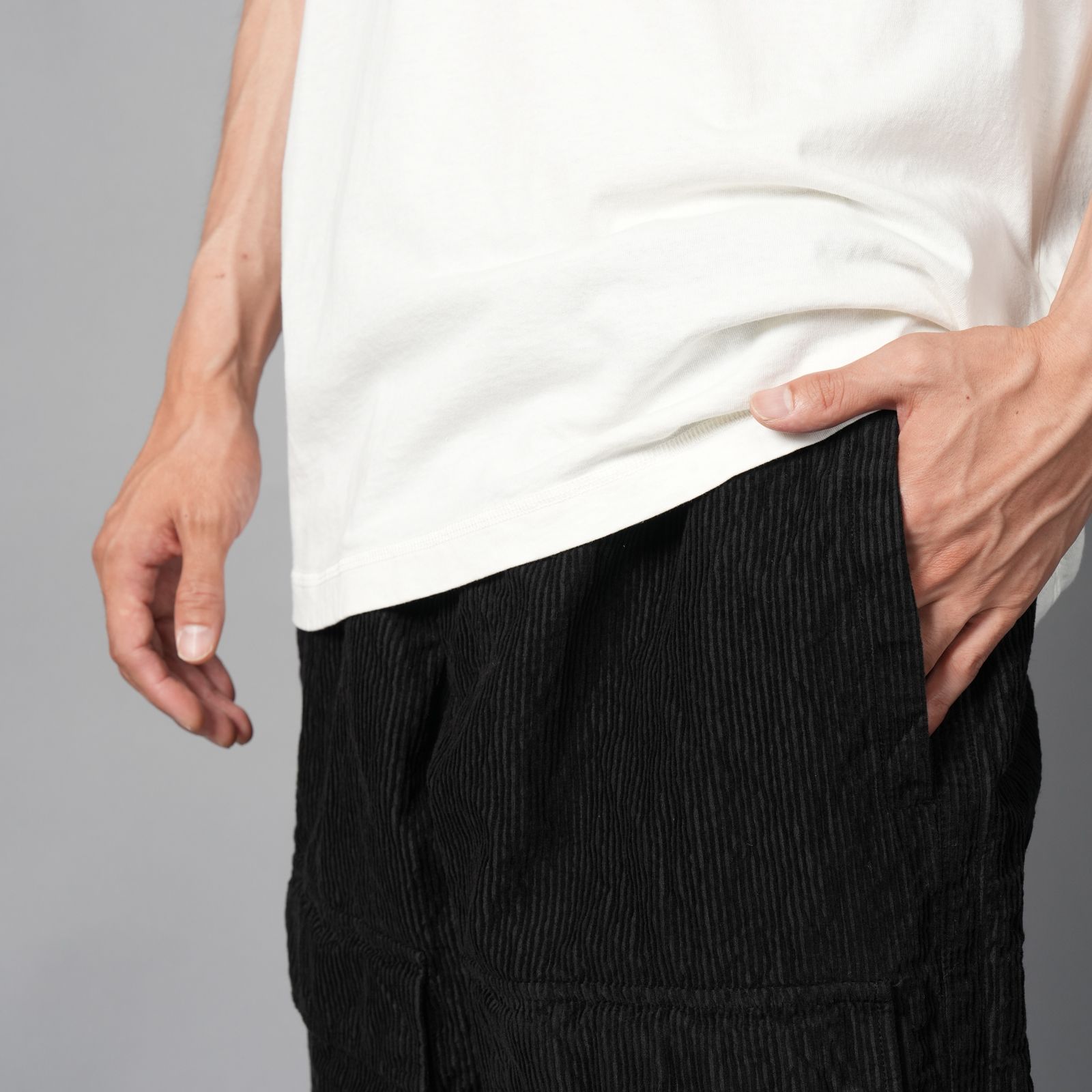 3100025 / WRINKLED CORDUROY 500-TC / コーデュロイパンツ [ルーズフィット](ブラック)