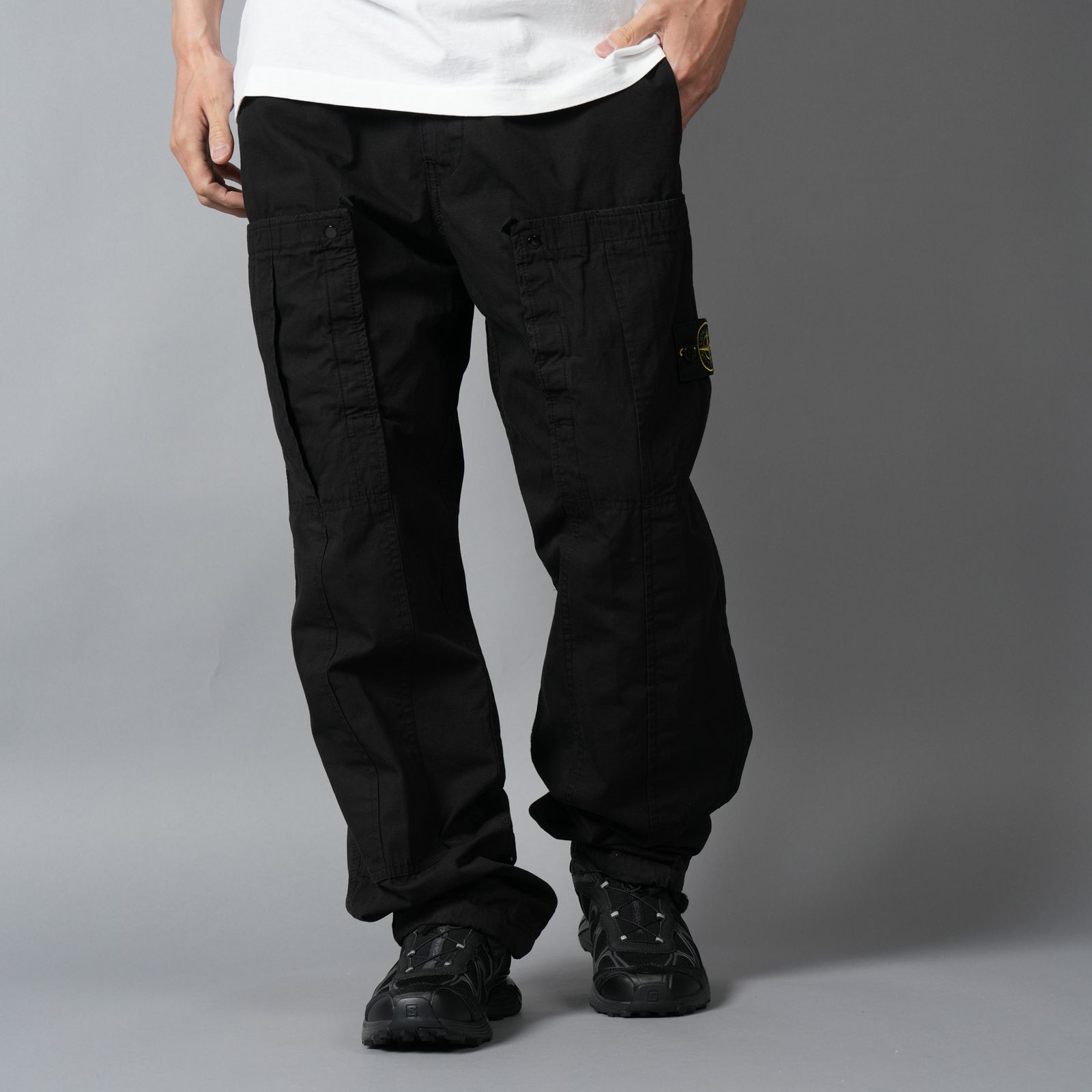 3100007 MERCERISED ORGANIC COTTON RIPSTOP / カーゴパンツ (ブラック)