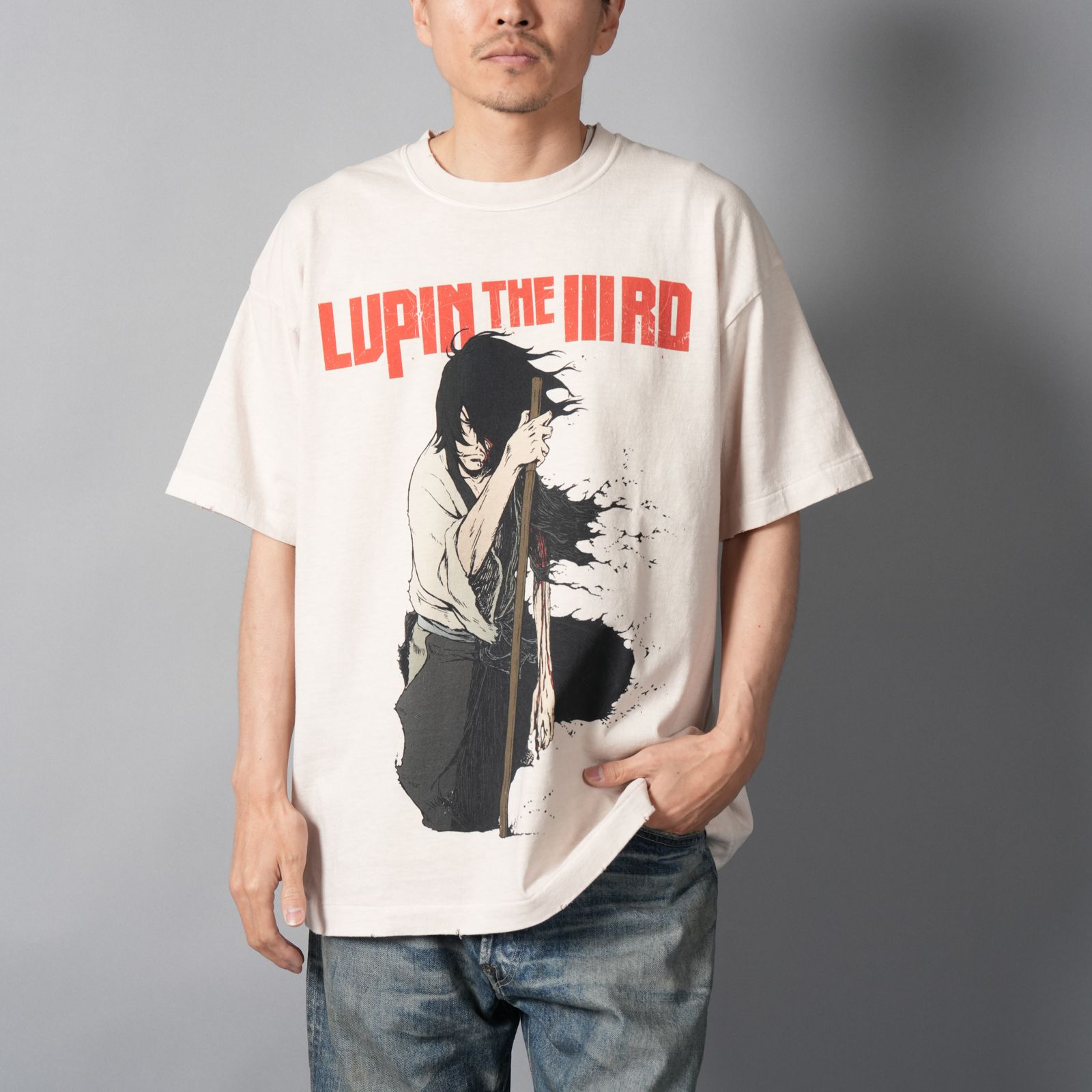 [LUPIN THE IIIRD]  S/S T-Shirt  (GOEMON)  / Tシャツ (ホワイト)