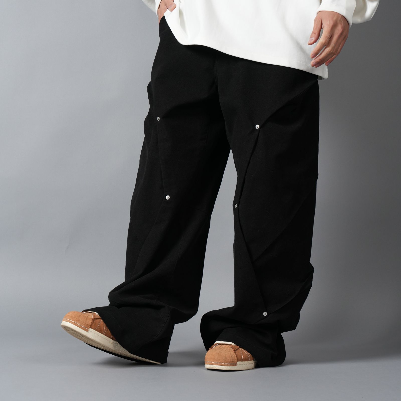 3D Double Knee Trousers / ダブルニー トラウザーズ (ブラック)