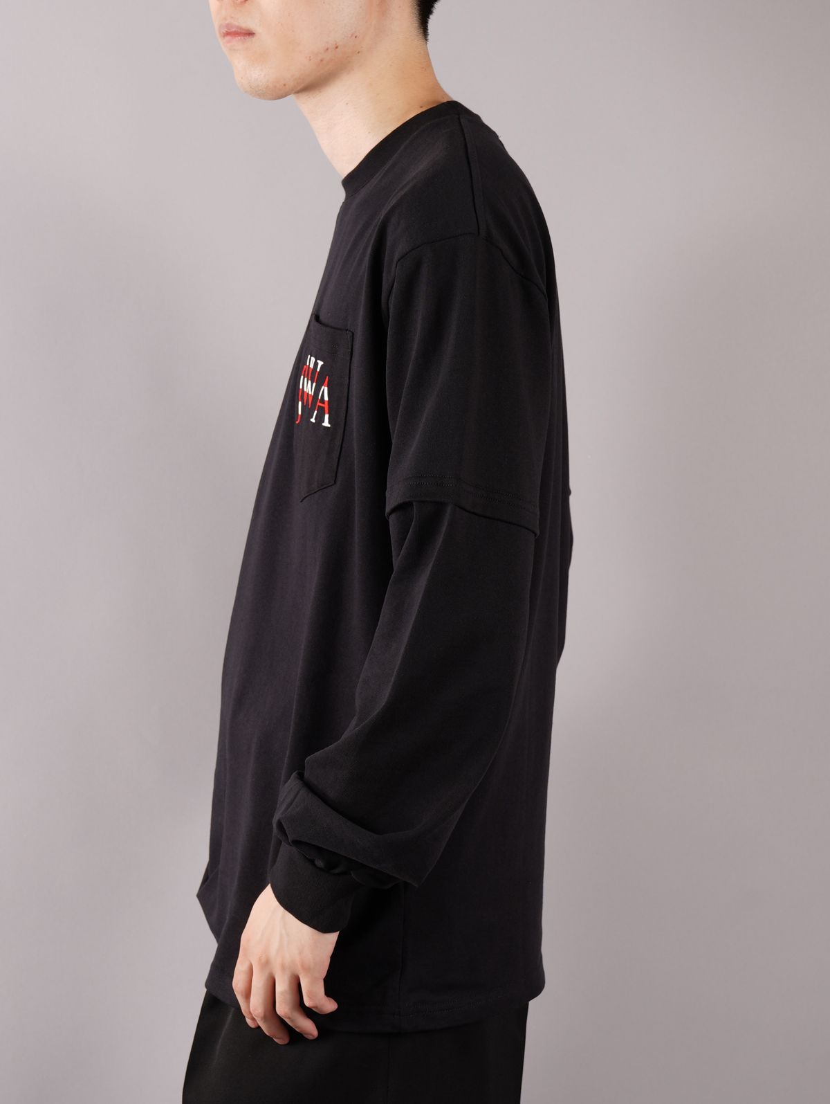 ラスト1点 / TROMPE-L'OEIL T-SHIRT / トランプルイユ Tシャツ (ブラック)