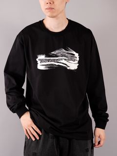 ラスト1点 / LONG SLEEVE TEE WITH SOAP SUDS PRINT / ロングスリーブT ウィズ ソープサッズプリント (ブラック)