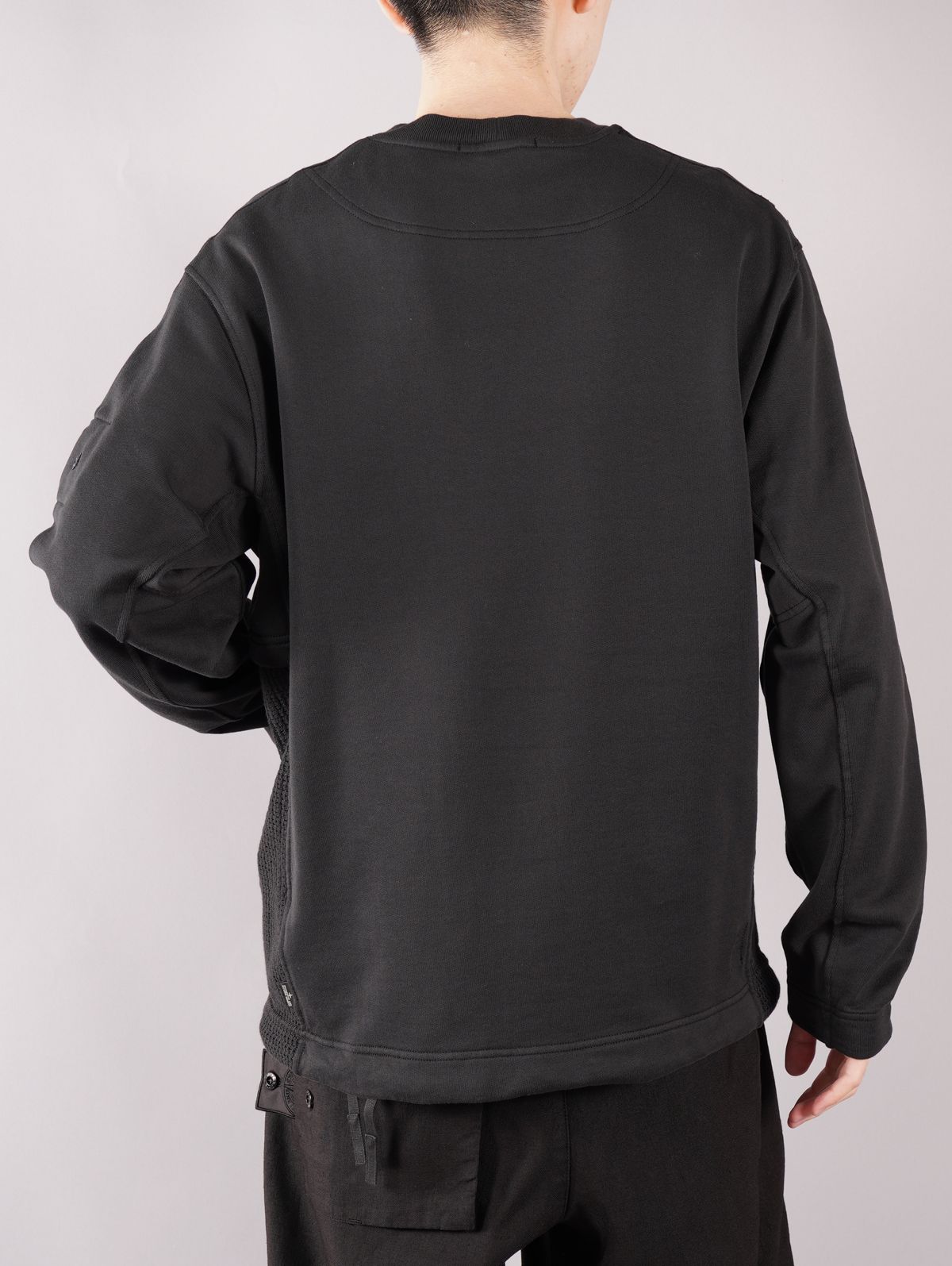 【ラスト1点】CREWNECK FELPA_CHAPTER 1 COTTON LYOCELL FLEECE / クルーネック スウェット (コットンリヨセル) / ブラック/ ルーズフィット