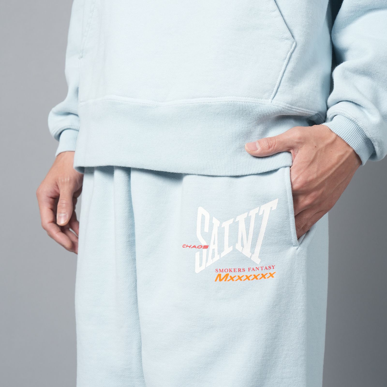 【ラスト1点】SM-HR8-0000-057 / SWEAT PANTS / RIBON SAINT / BLUE / スウェットパンツ (ブルー)