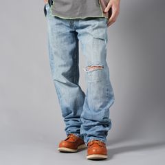 BASICKS x Vintage Levi's Heart Pocket Damage Denim / ハートポケットダメージデニム [34インチ] (ブルー)