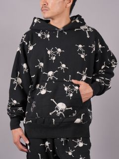 【残りわずか】【限定】SM-A23-0000-C11 / SA_CRW SWT / SKULL / プルオーバフーディー  (ブラック)