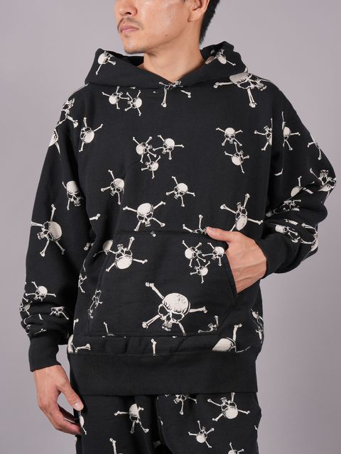 【残りわずか】【限定】SM-A23-0000-C11 / SA_CRW SWT / SKULL / プルオーバフーディー  (ブラック)