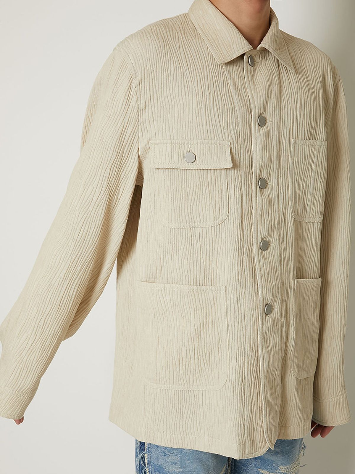 【ラスト1点】 CREPE WORK JACKET / クレープワークジャケット (ベージュ)