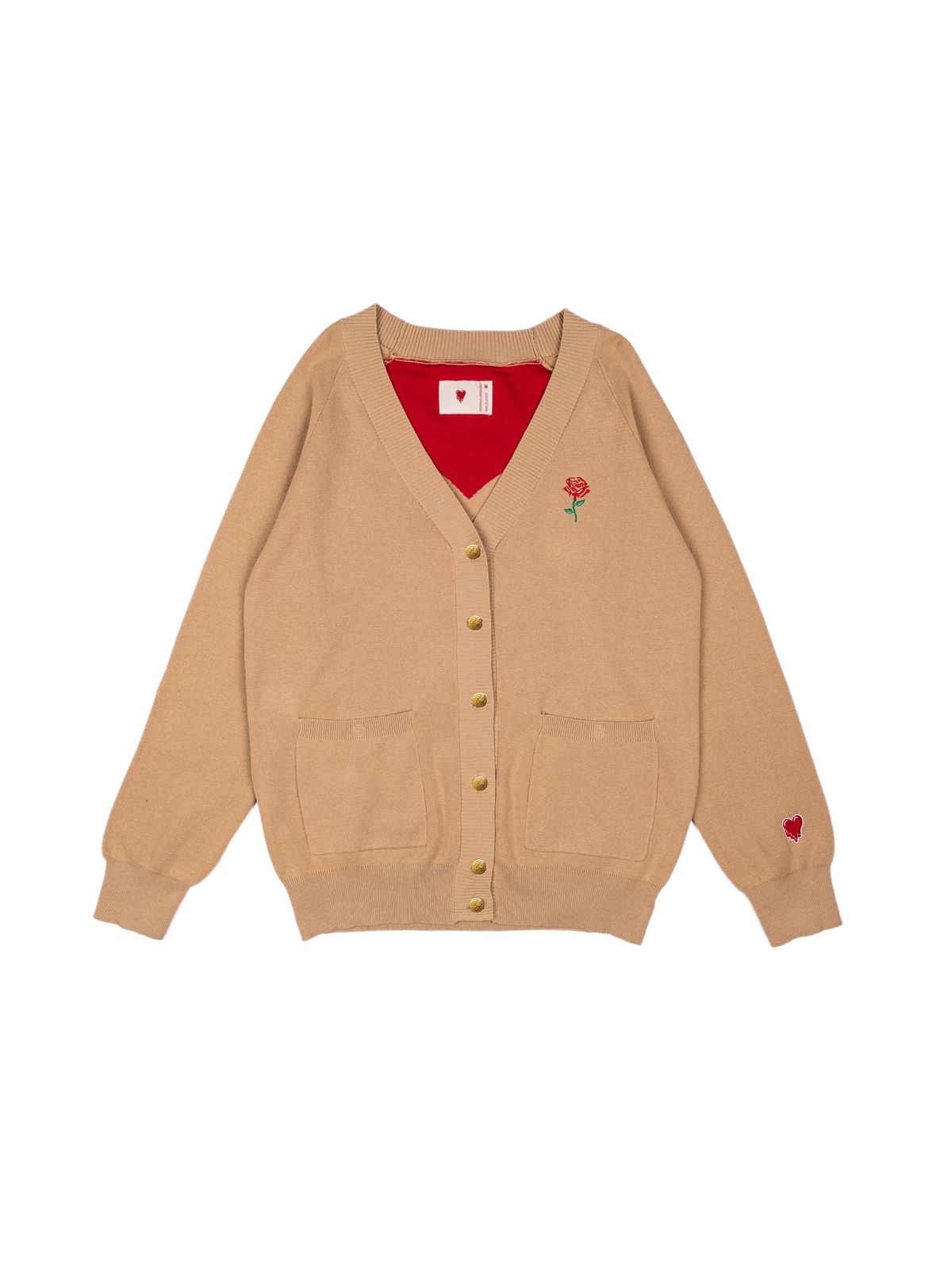 ラスト1点 / EU HEART CARDIGAN  / カーディガン (タン)