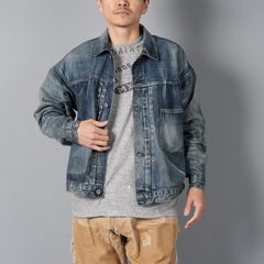【ラスト1点】【コラボ】SM-HR8-0000-C39 / BJ_DENIM JACKET / DAMAGE / BLUE / デニムジャケット (ブルー)