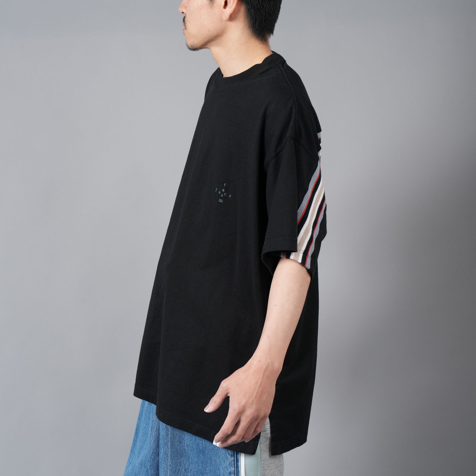 RIB BIG TEE / リブ ビッグ Tシャツ (ブラック)