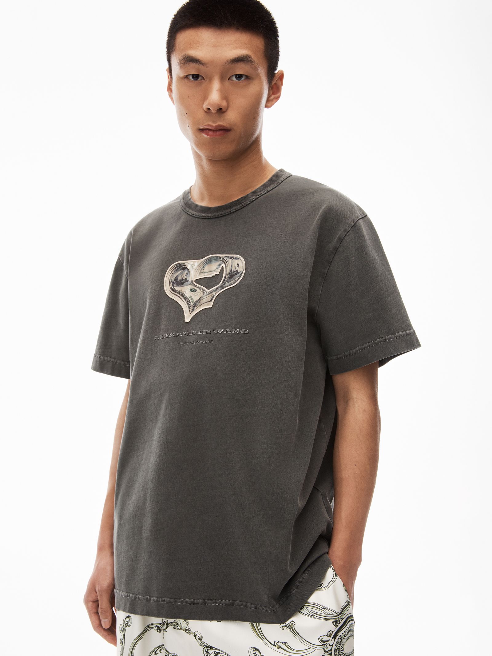 ALEXANDER WANG Tシャツ・カットソー M 黒x白なし伸縮性 - Tシャツ ...