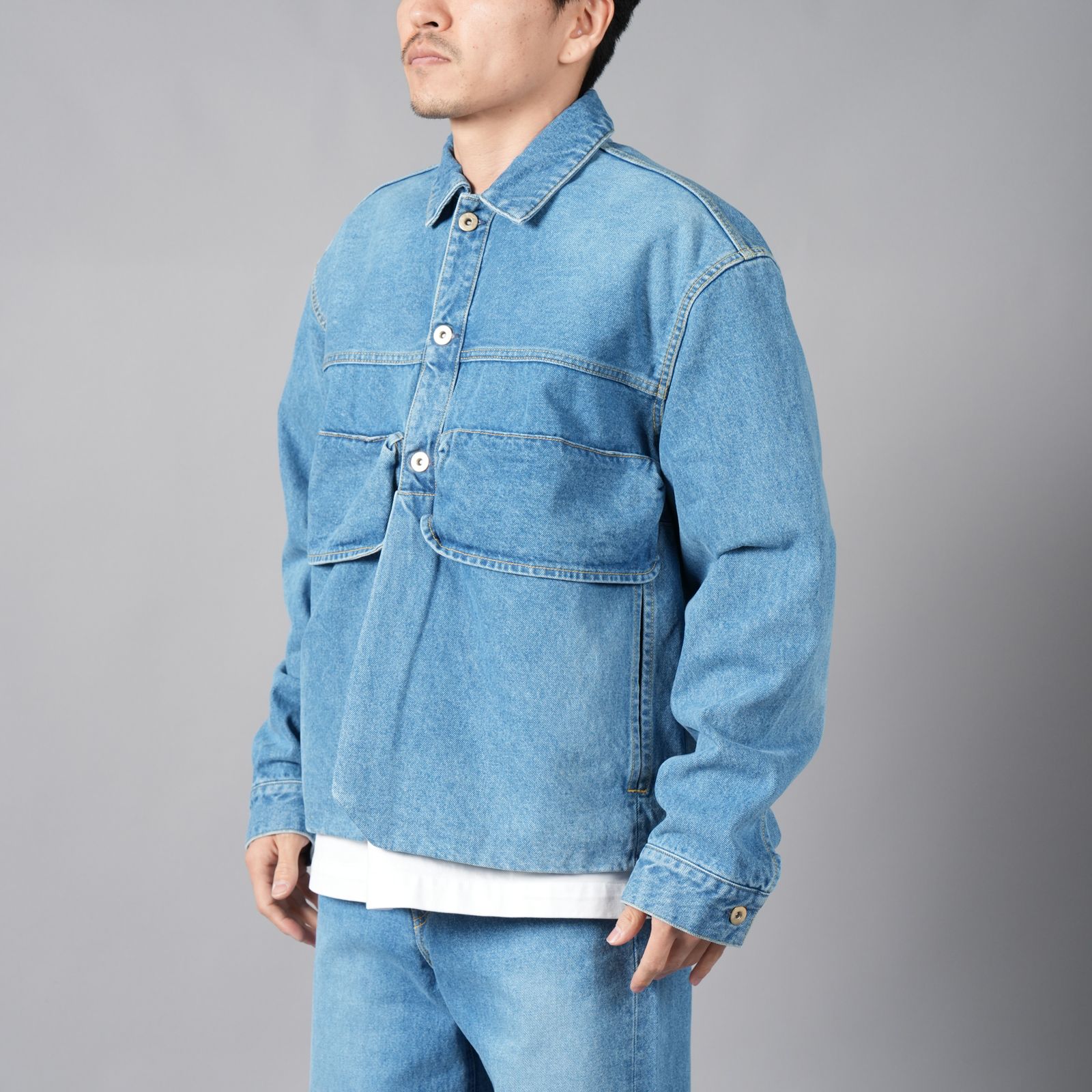 POCKET DENIM JACKET / ポケットデニムジャケット (ウォッシュドブルー)