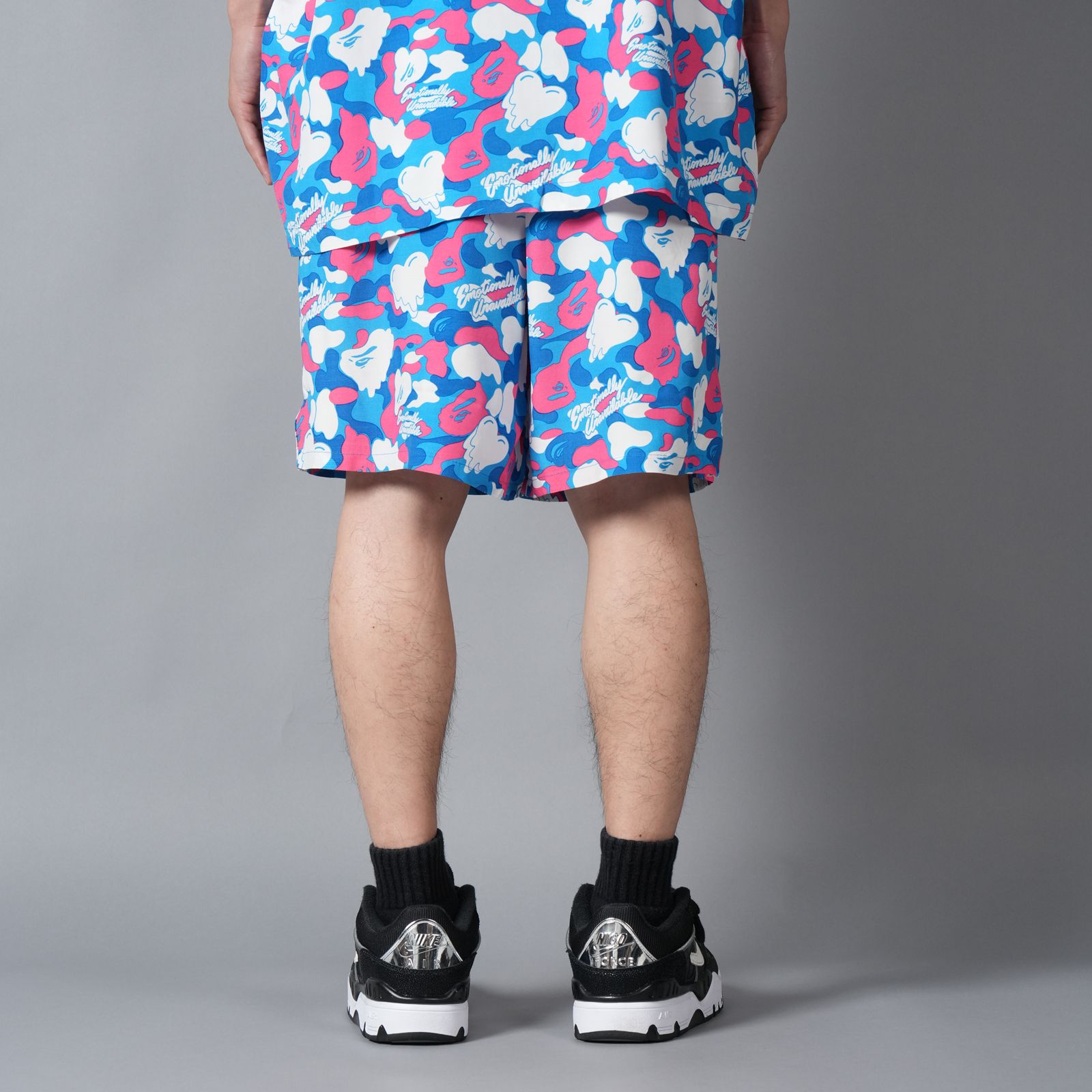 【コラボ】EU-MK8-0000-C06 / EU APE ALOHA SHORTS / BLUE / ショーツ (ブルー)