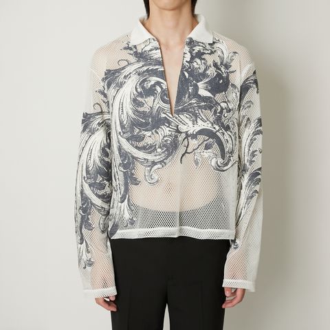 【ラスト1点】MESH SKIPPER SHIRTS / メッシュスキッパーシャツ (ホワイト)