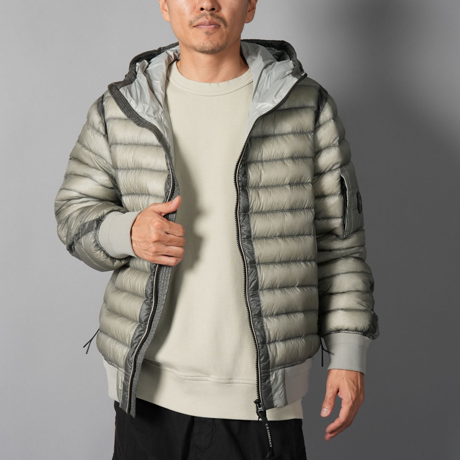 D.D. Shell Hooded Lens Down Jacket / フーデッド レンズ ダウンジャケット (フリントグレー)