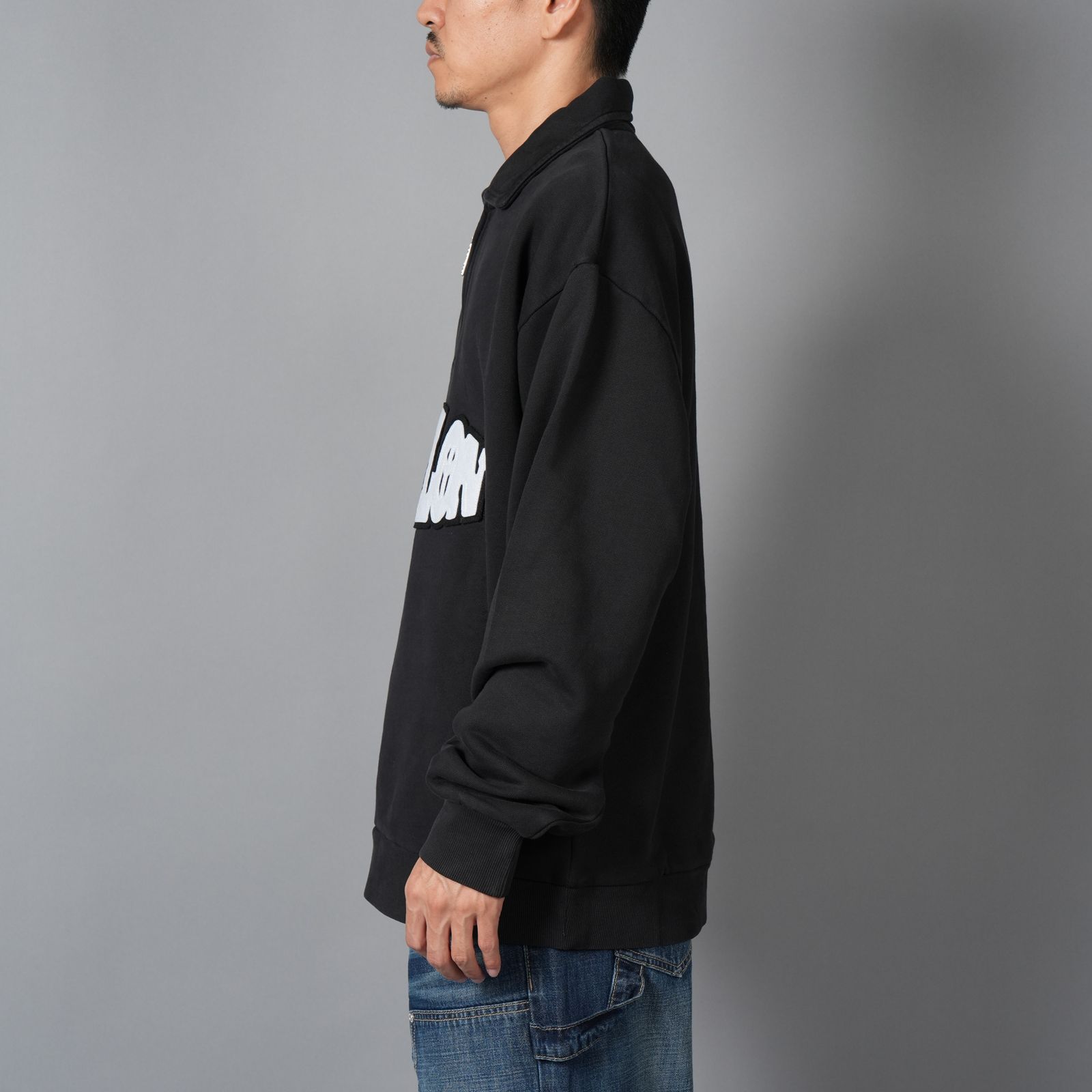 HALF ZIP PULLOVER / ハーフジップ プルオーバー / スウェット  (ジェッドブラック)