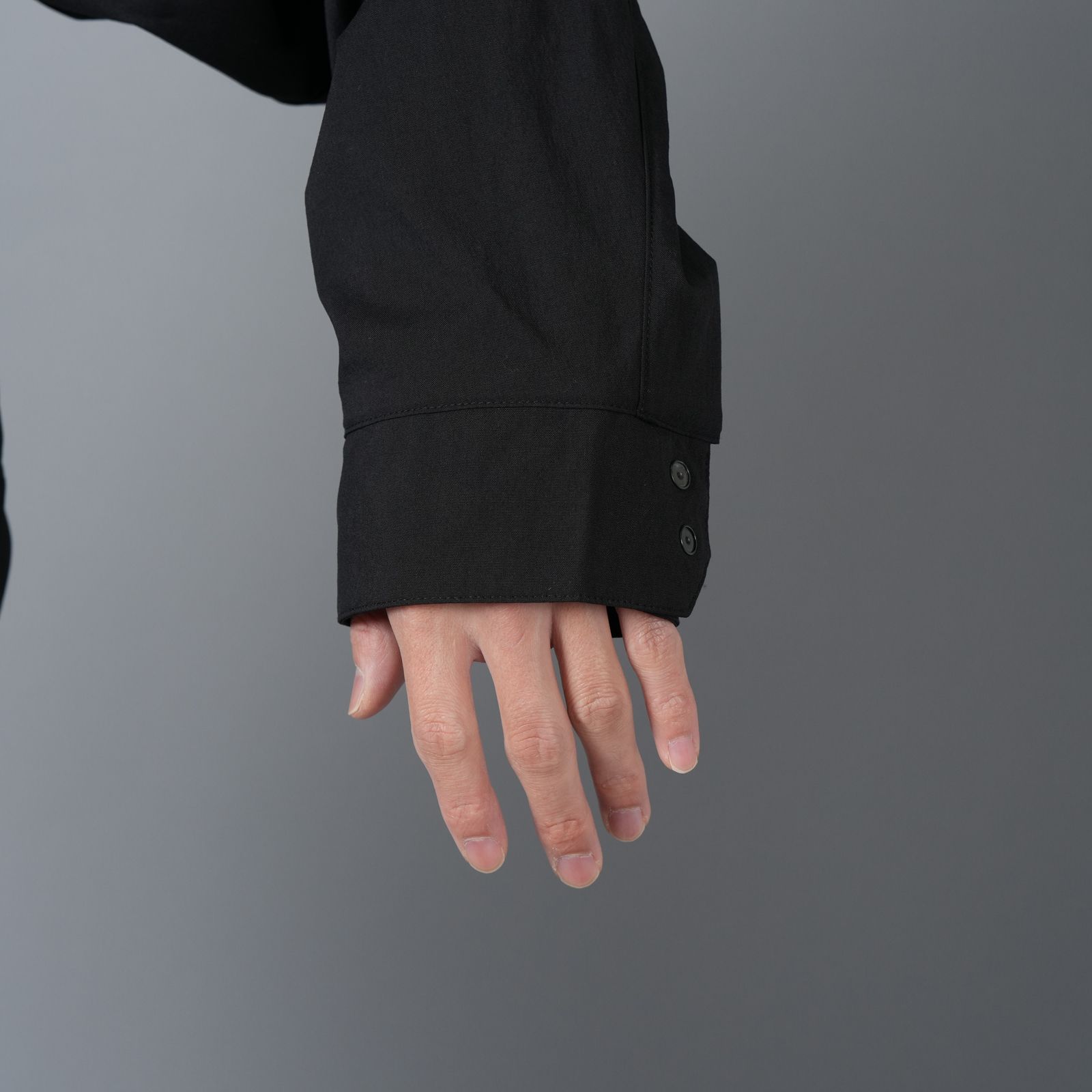 LA12-M / NYLON STRETCH SHIRT JACKET / ナイロンストレッチシャツジャケット [ストレートフィット] (ブラック)