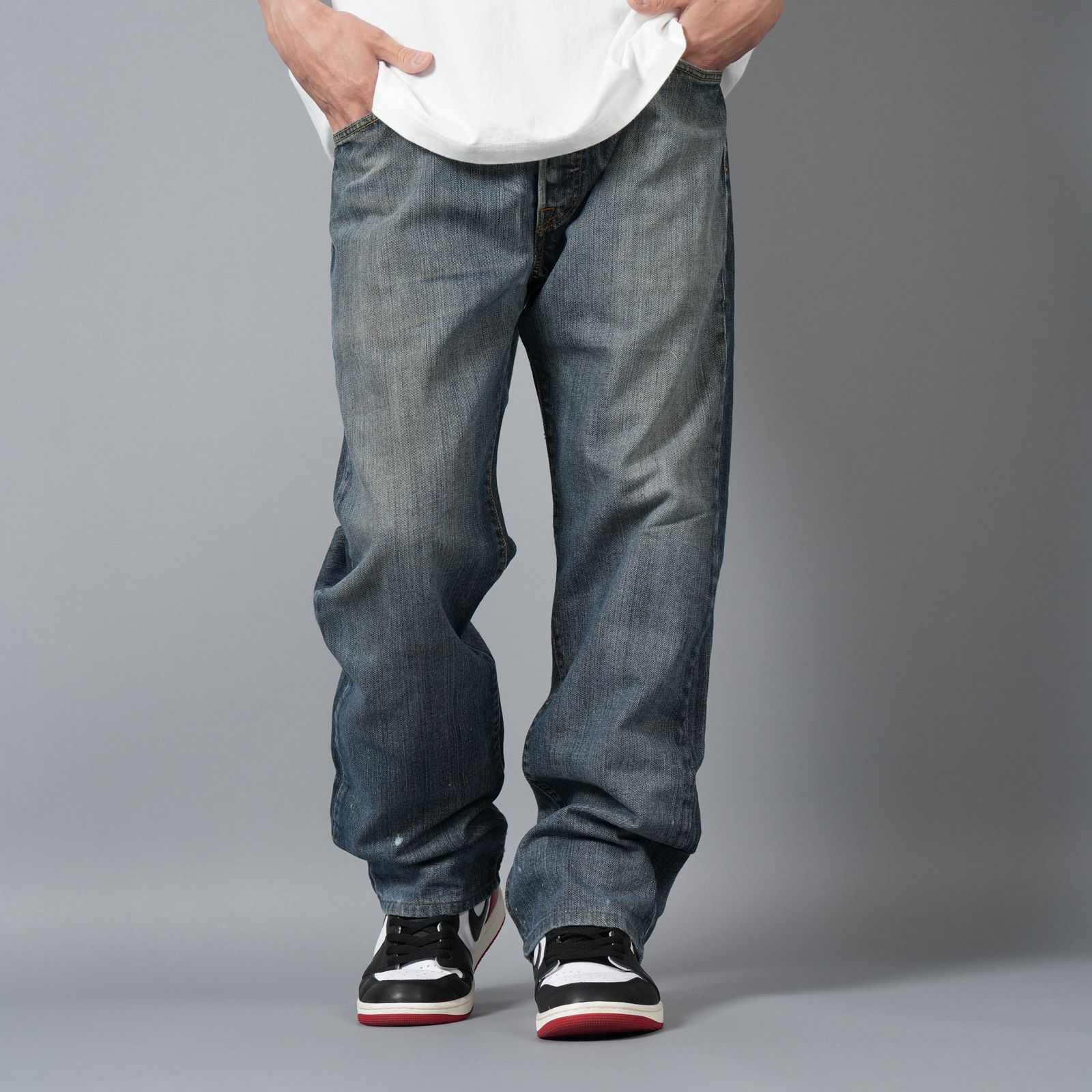 【ラスト1点】BASICKS x Vintage Levi's Heart Pocket Denim / ハートポケットデニム [34インチ] (ブルー)