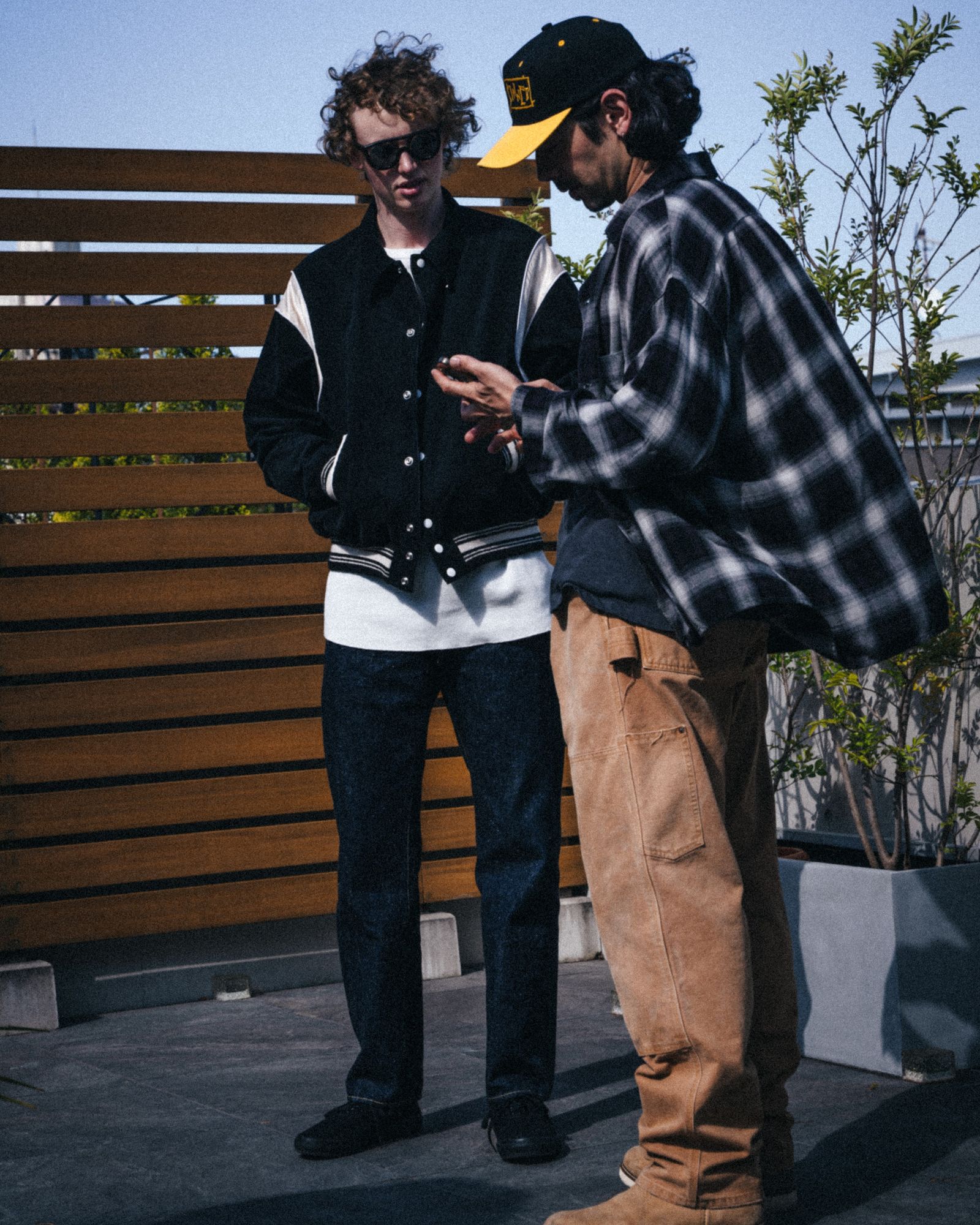 SM-MK1-0000-027 / RAYON SHIRT / CHECK / BLACK+GRAY / レーヨンシャツ (ブラック/グレー)