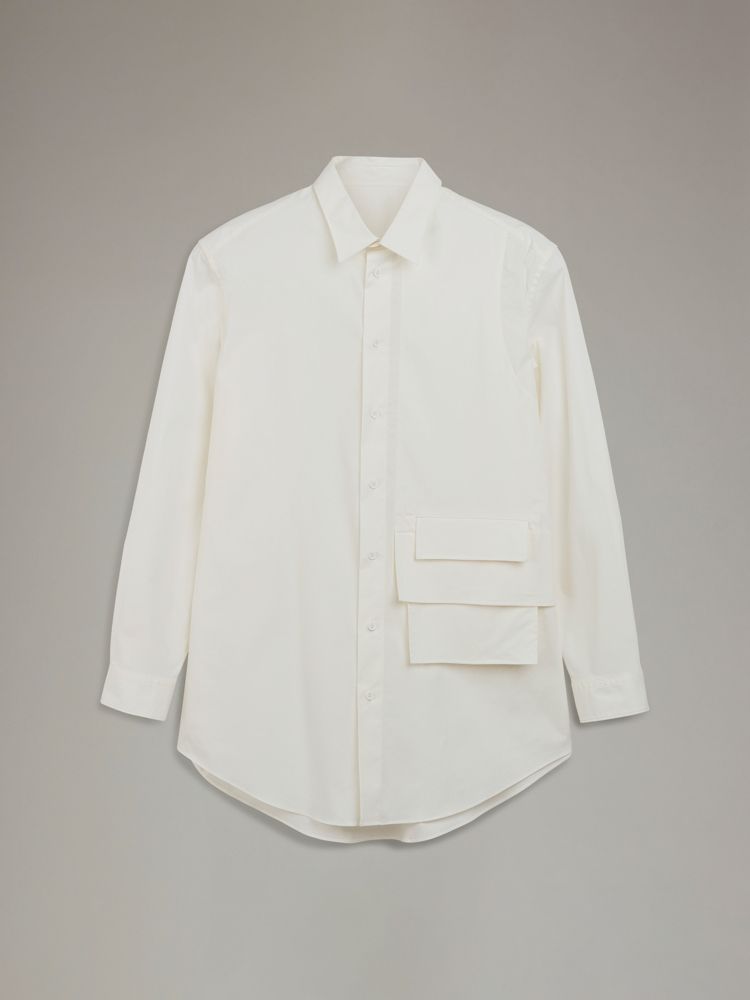 【ラスト1点】【定番アイテム】 Y-3 U SHIRT  / ワイスリー  ユニセックス シャツ ［ストレッチ入り］  (オフホワイト)