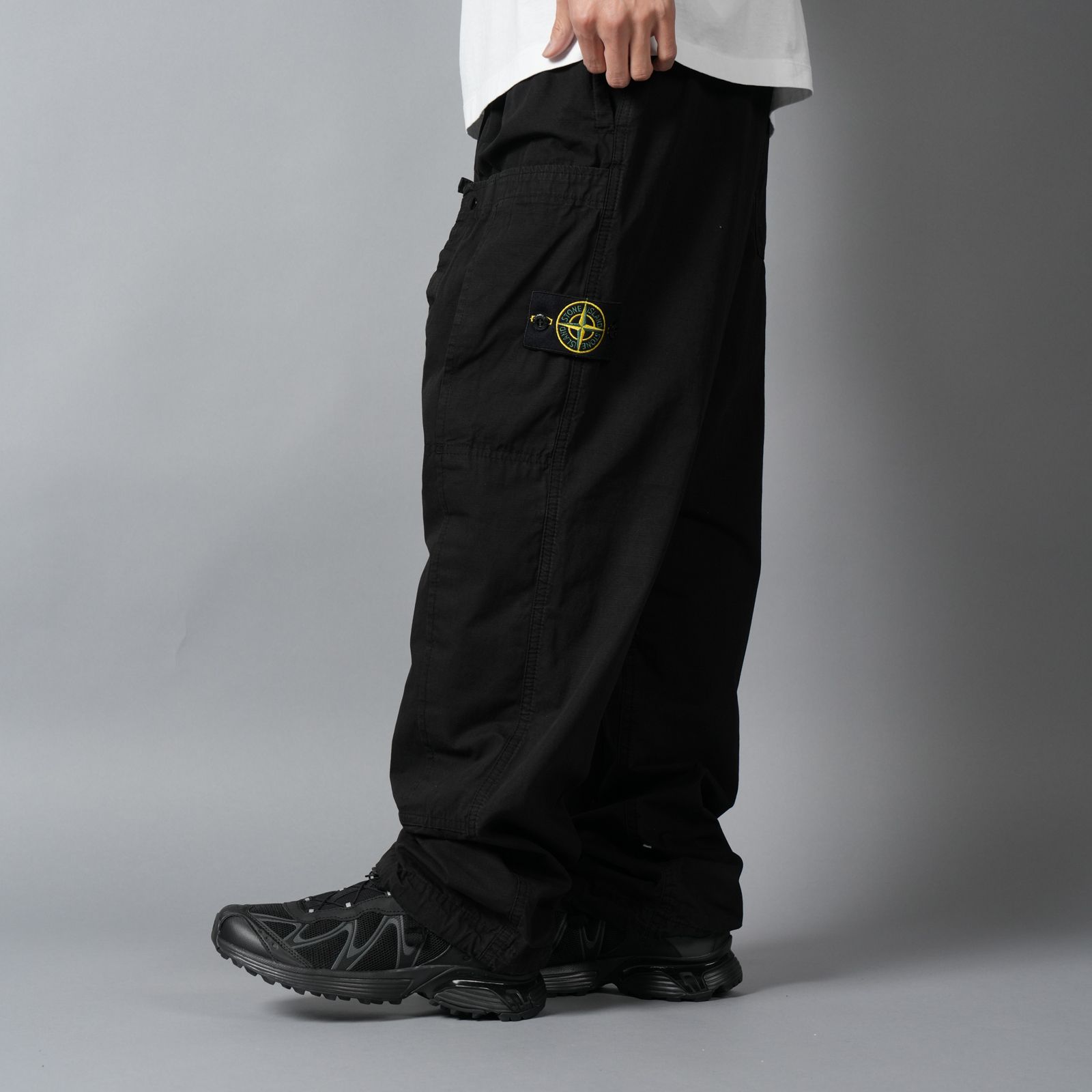 3100007 MERCERISED ORGANIC COTTON RIPSTOP / カーゴパンツ (ブラック)