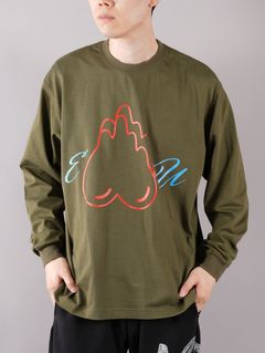 UP SIDE DOWN L/S T / アップサイドダウン ロングスリーブ T (グリーン)