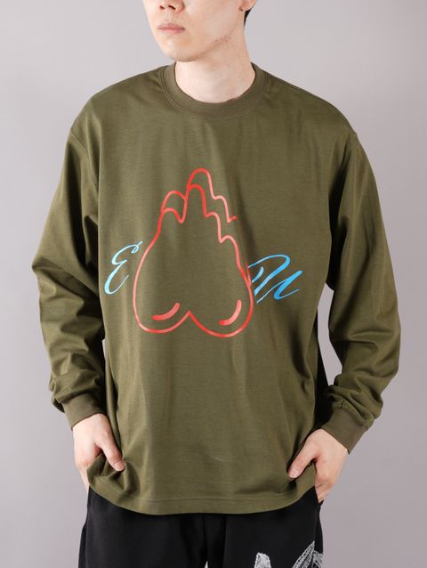 UP SIDE DOWN L/S T / アップサイドダウン ロングスリーブ T (グリーン)