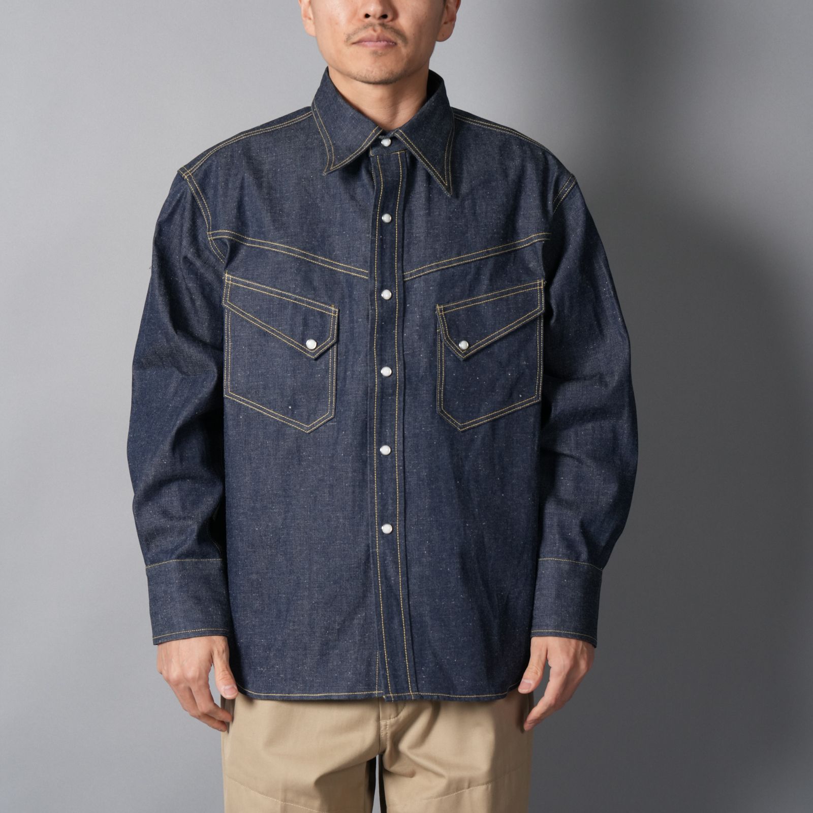 【ラスト1点】【コラボ】SM-MK8-0000-C43 / BBJ_DENIM SHIRT/ REGID / BLUE / デニムシャツ (ブルー)