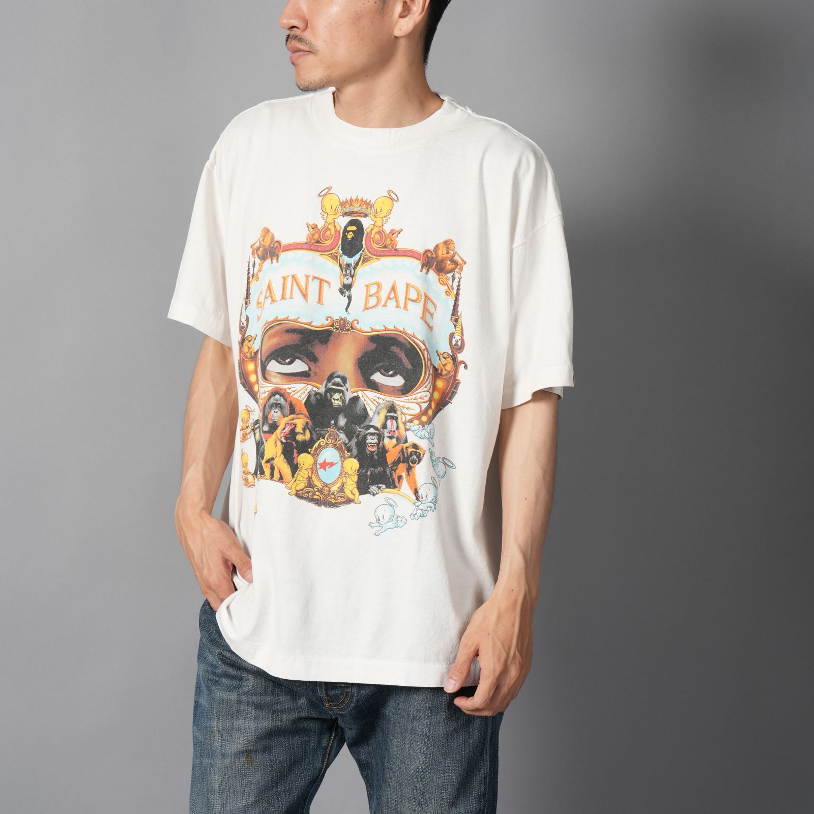 【残りわずか】【コラボ】SM-HR1-0000-C36 / BAPE_SS TEE / GENERATION/WHITE / Tシャツ (ホワイト)
