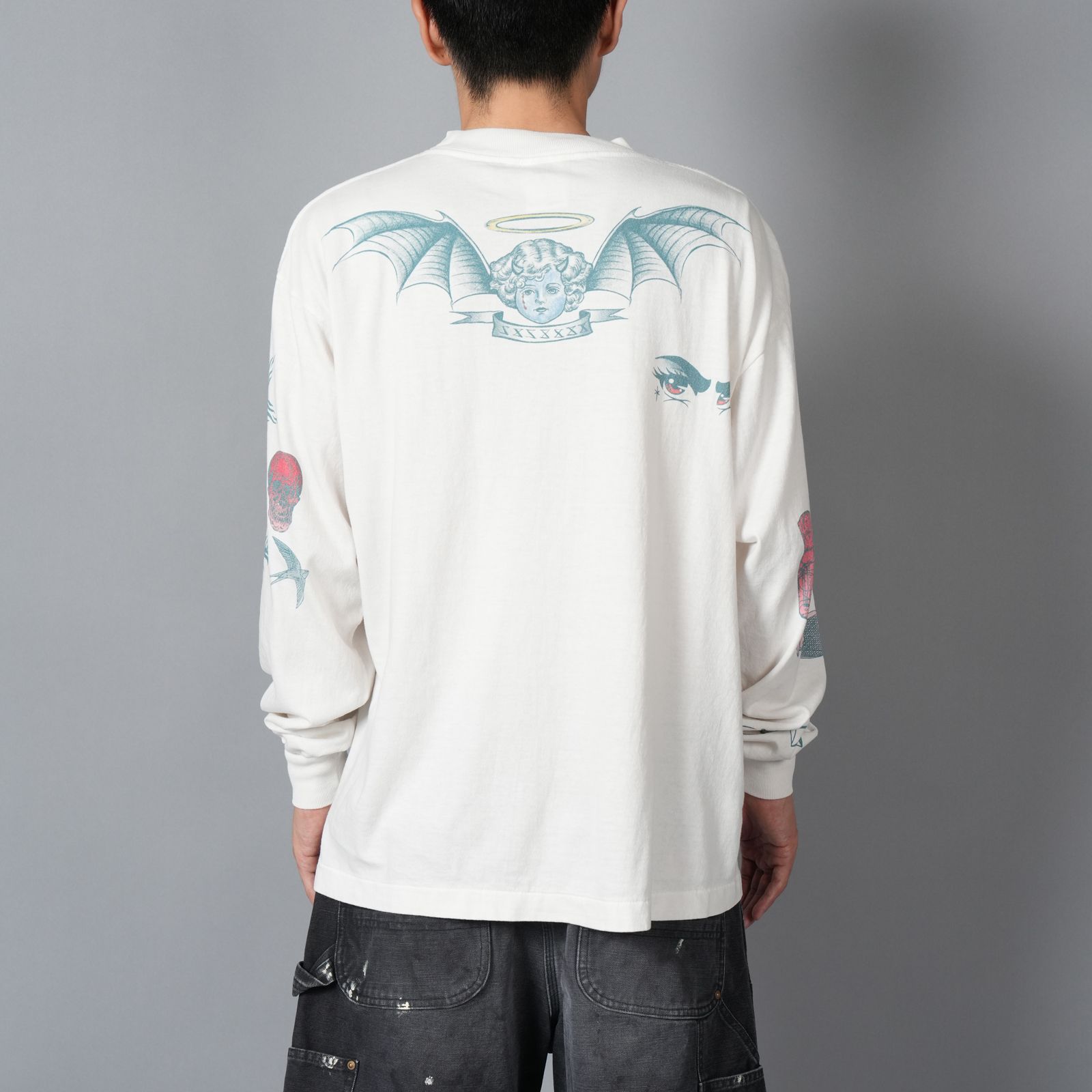 [コラボ] SM-HR1-0000-C29 / DW_LS TEE / TATTOO / WHITE / Tシャツ (ホワイト)