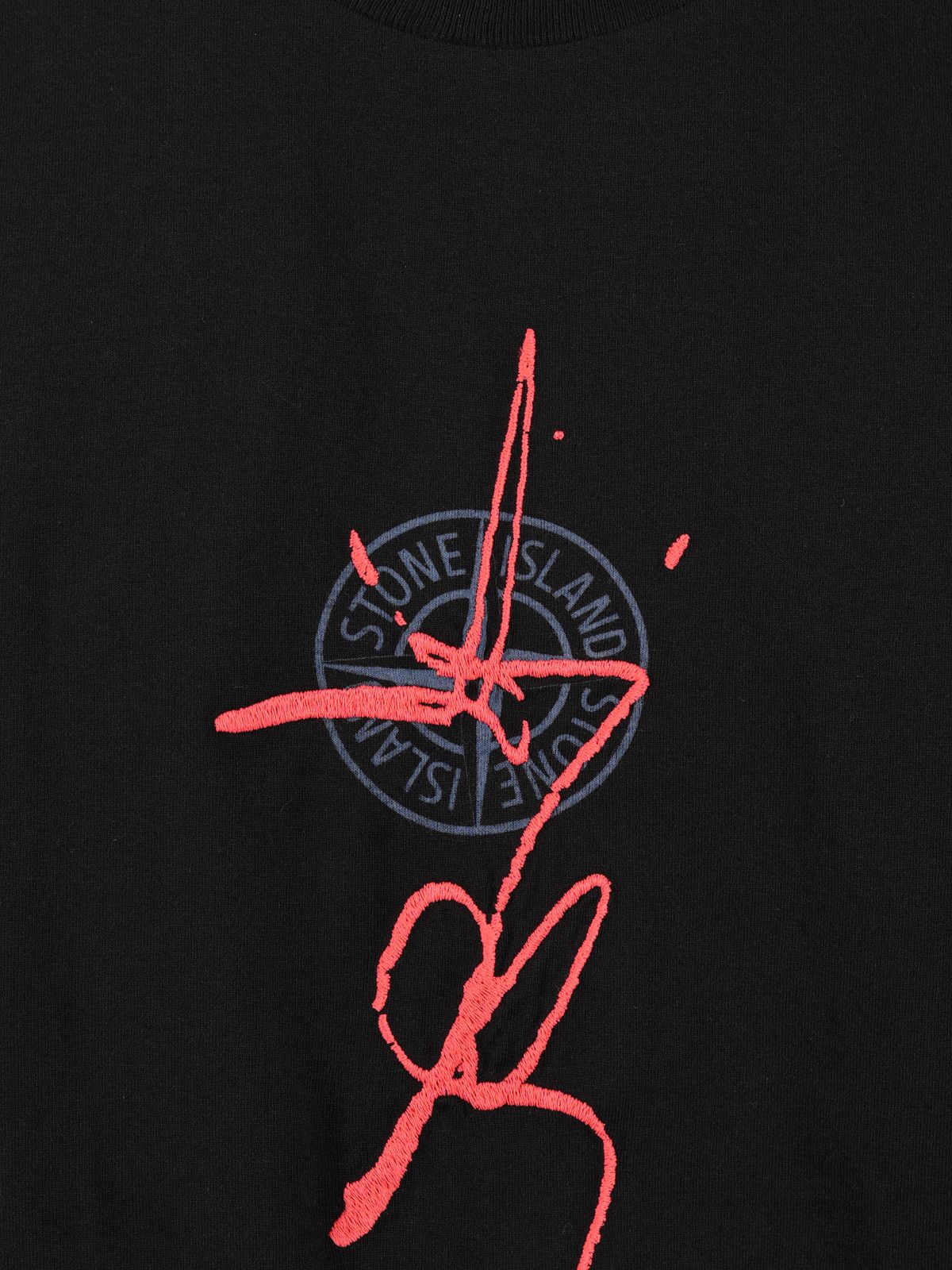 COTTON JERSEY 30/1 'INK ONE’ PRINT_ GARMENT DYED / プリント Tシャツ (コットンジャージー) / ブラック / ガーメントダイ