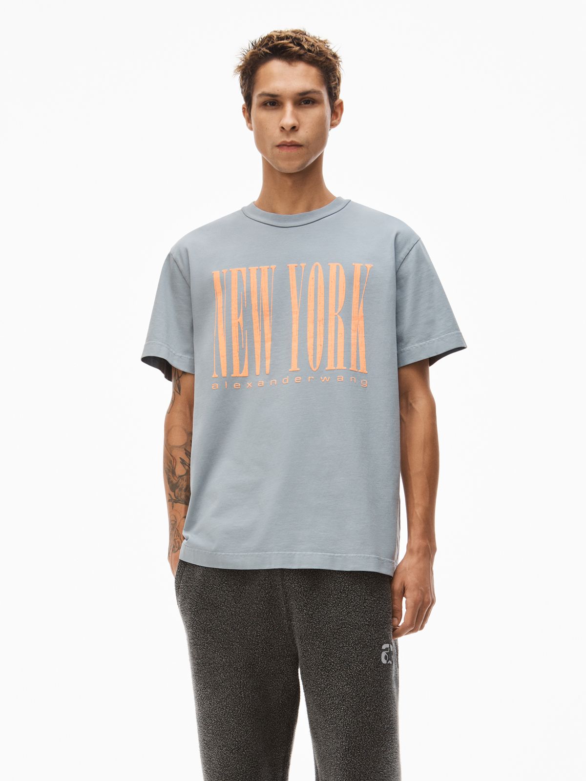 ALEXANDER WANG - 【ラスト1点】 SHORT SLEEVE TEE WITH NY PUFF