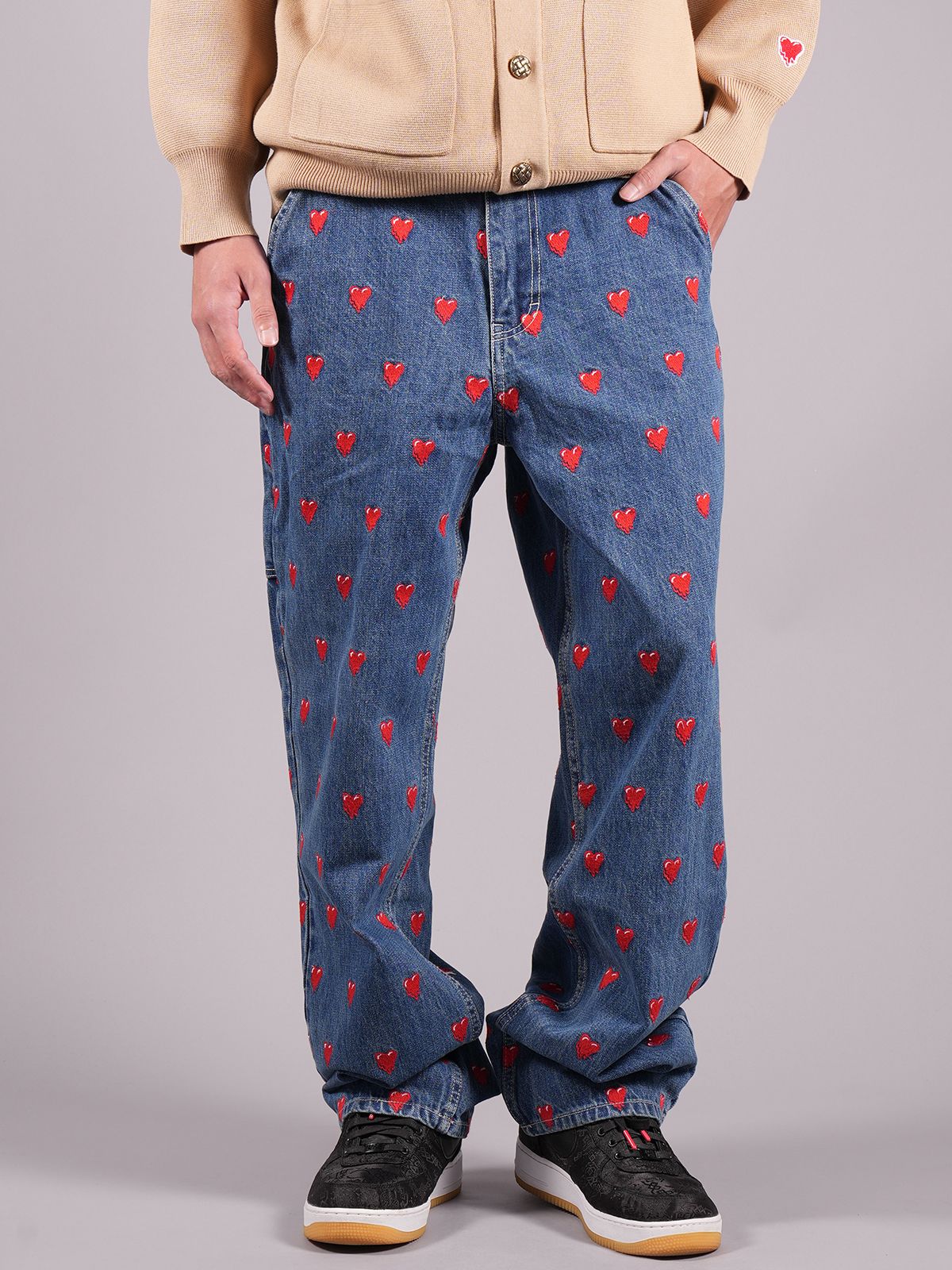 EU LOGO PATTERN DENIM PANTS / デニムパンツ   (インディゴ)