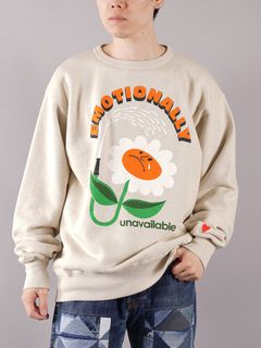 EU-A21-0000-005 / CREW SWEATSH FLOWER / クルー スウェットシャツ フラワー   (グレー)