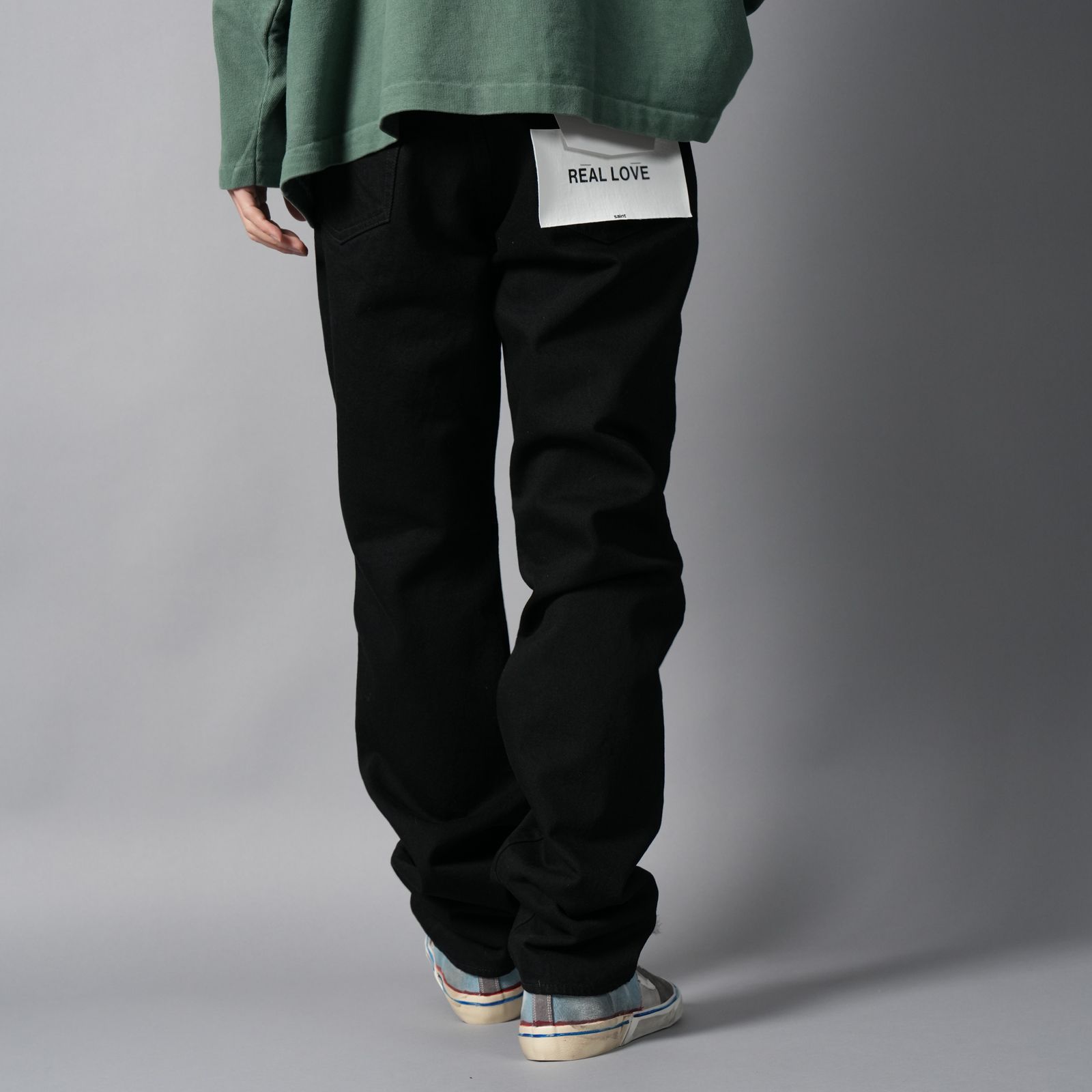 【残りわずか】SM-MK8-0000-077 / BLACK DENIM PANTS / STRAIGHT/ デニムパンツ (ブラック)