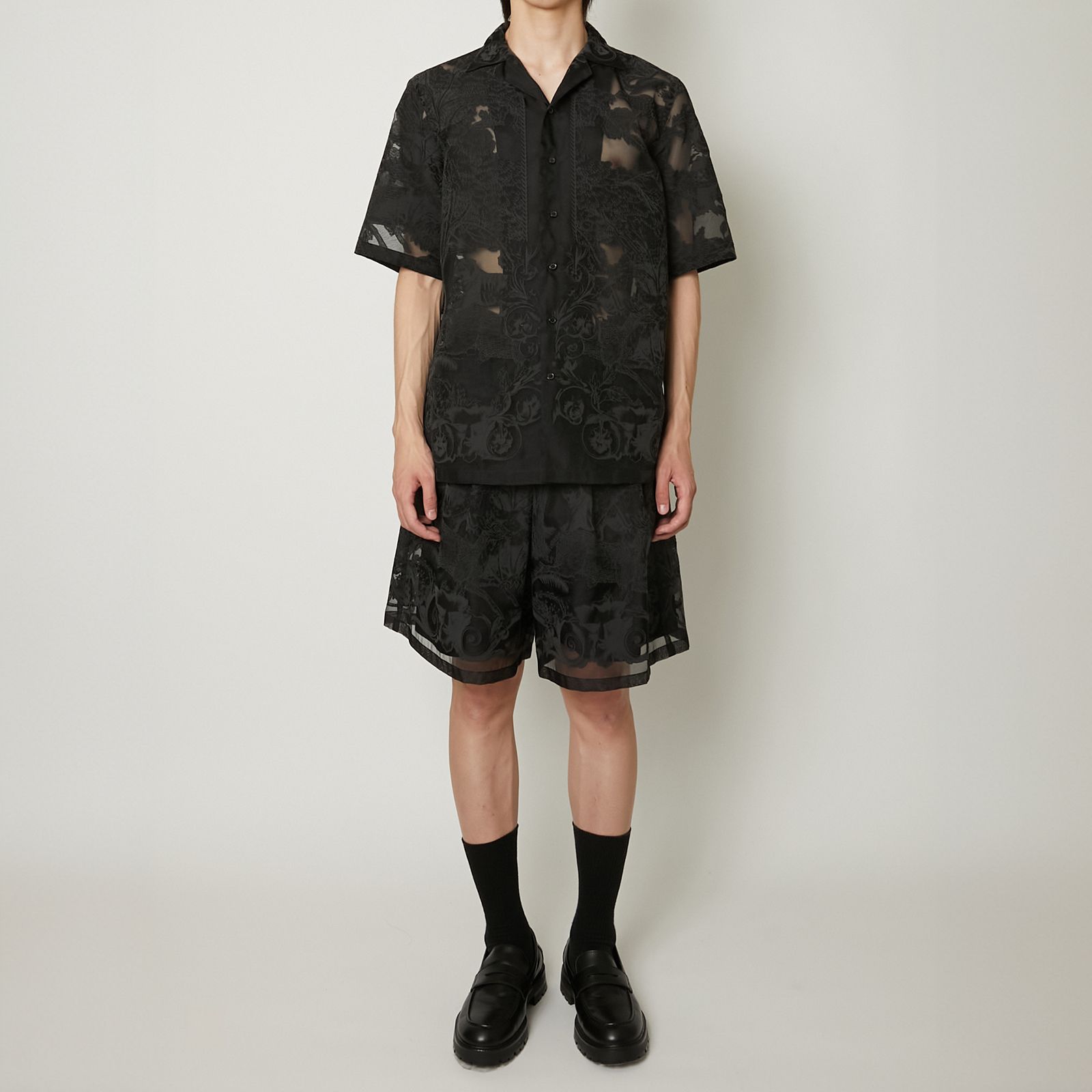 OPEN COLLAR SHIRTS / オープンカラーシャツ (ブラック)