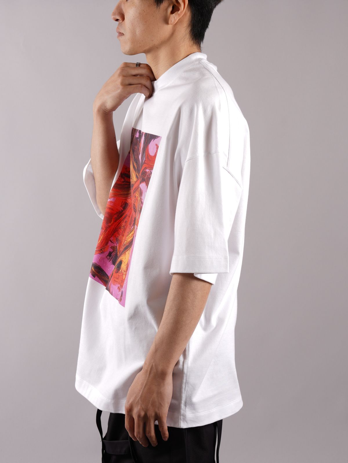 プリント Tシャツ / ドロップショルダー / ホワイト