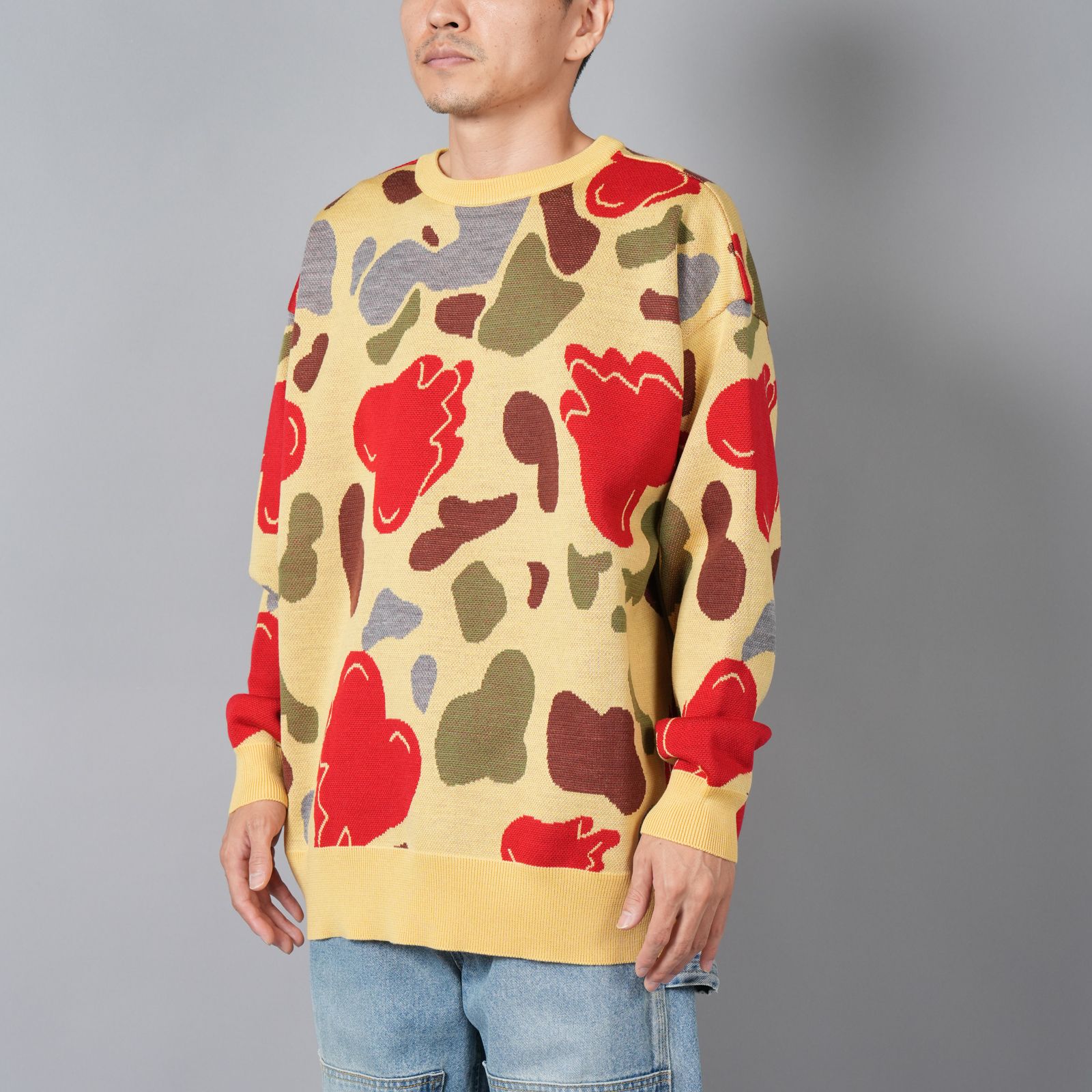 【ラスト1点】HEART CAMO KNIT / ハートカモニット (ベージュ)