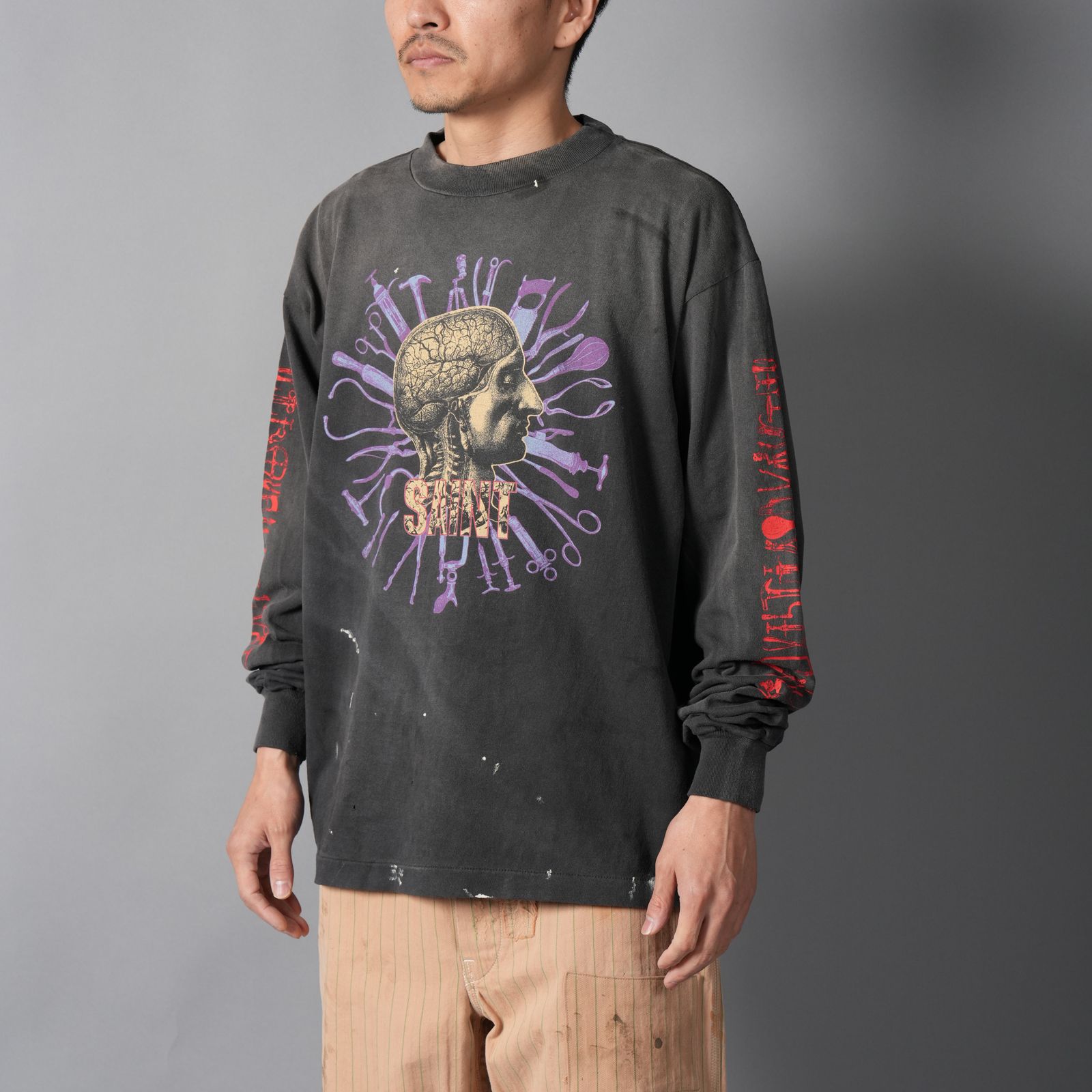 SM-MK8-0000-026 / LS T-SHIRT / HEAD / BLACK ロンT・カットソー (ブラック)