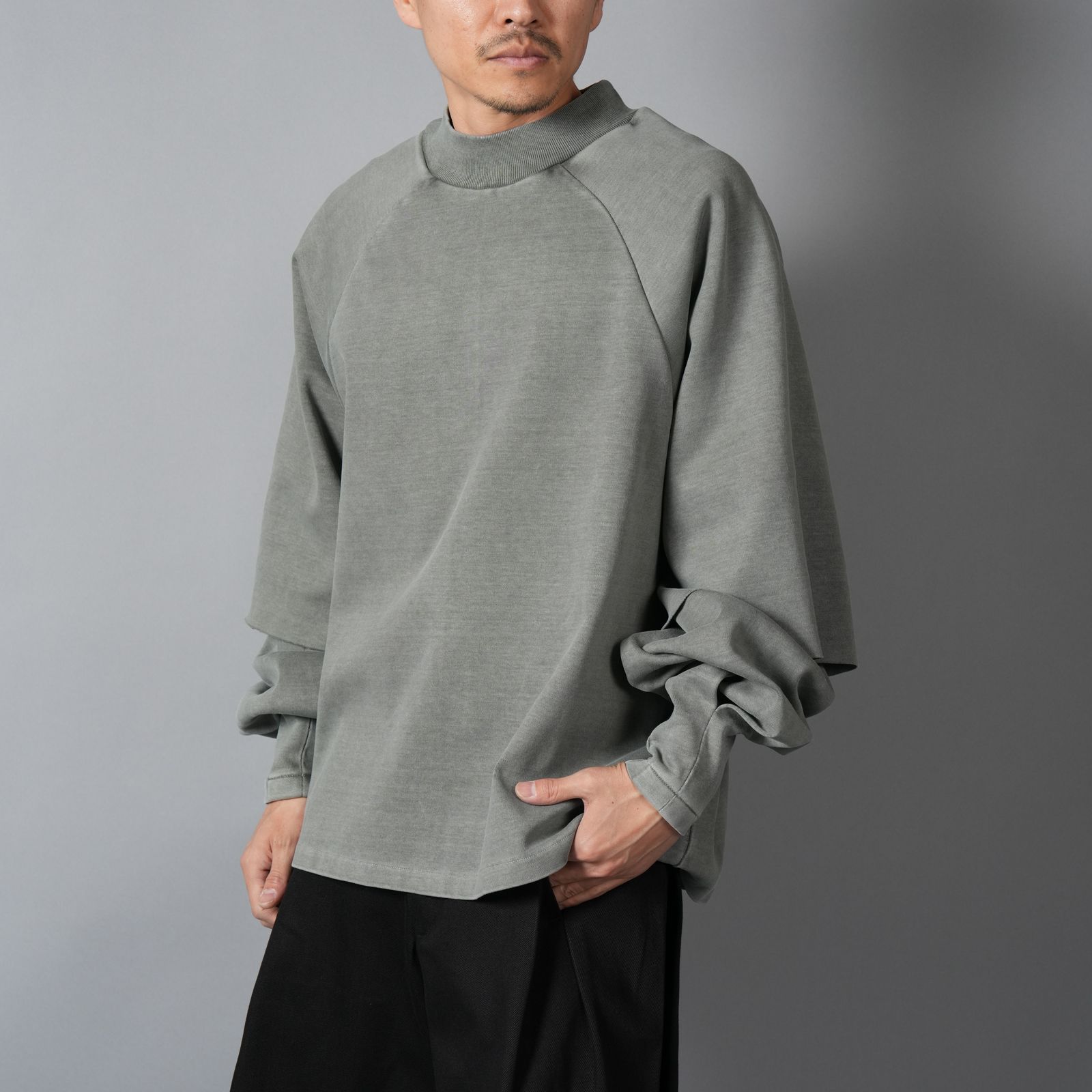 RAGLAN LAYERED LONGSLEEVE TEE / ラグラン レイヤード ロングスリーブT ロンT (セージフェード)