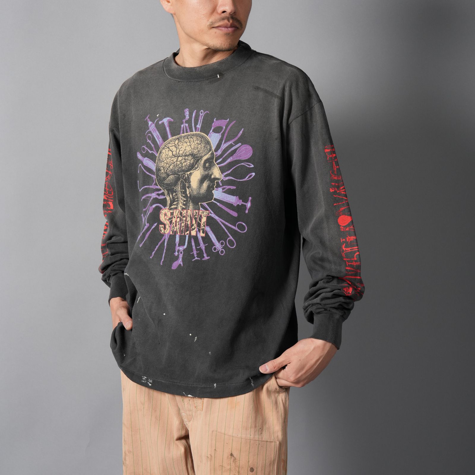 SM-MK8-0000-026 / LS T-SHIRT / HEAD / BLACK ロンT・カットソー (ブラック)