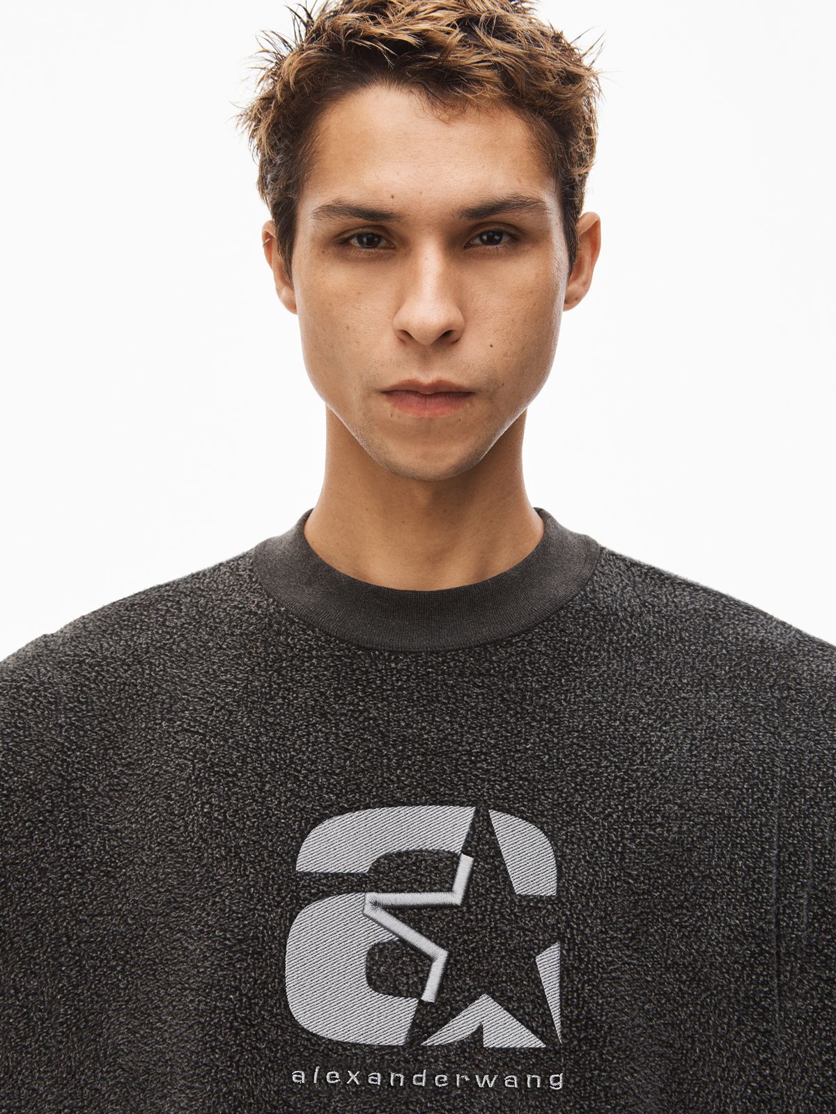 ALEXANDER WANG - CLASSIC CREW NECK SWEATSHIRT WITH SPORTY LOGO