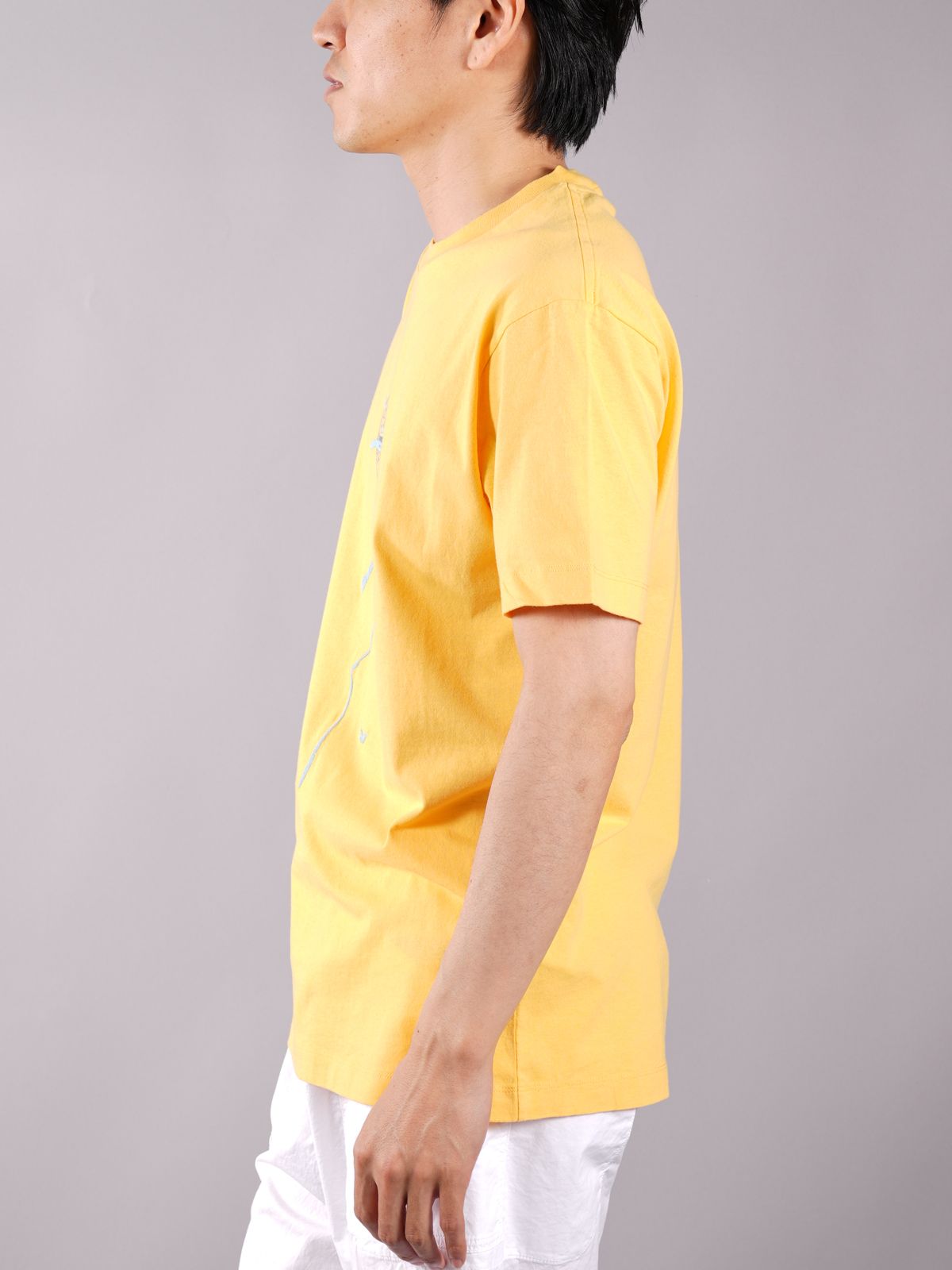 COTTON JERSEY 30/1 'INK ONE’ PRINT_ GARMENT DYED / プリント Tシャツ (コットンジャージー) / イエロー / ガーメントダイ
