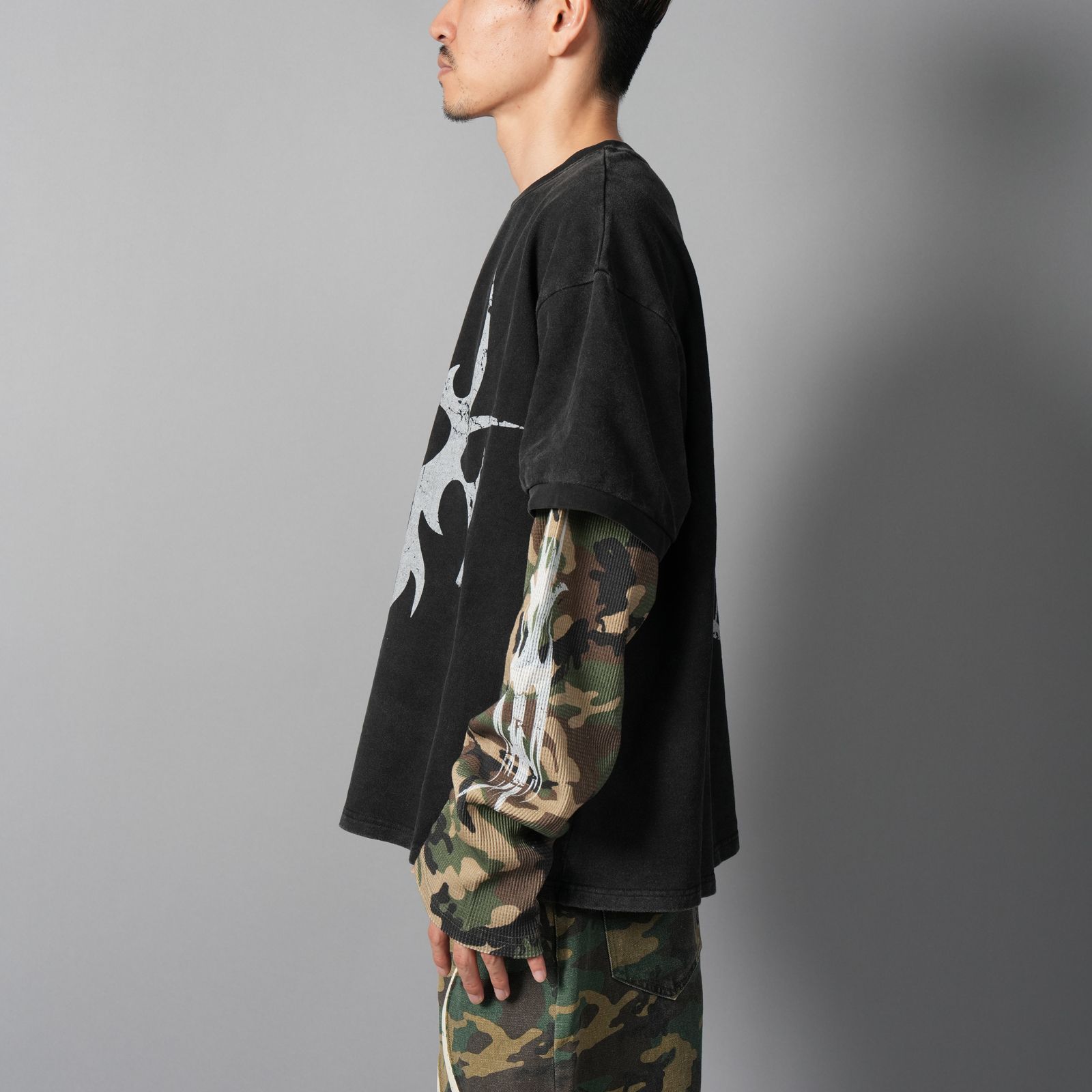 Roach Layered Longsleeve / ローチ レイヤード ロングスリーブ (ヴィンテージブラック/チェーンソー)