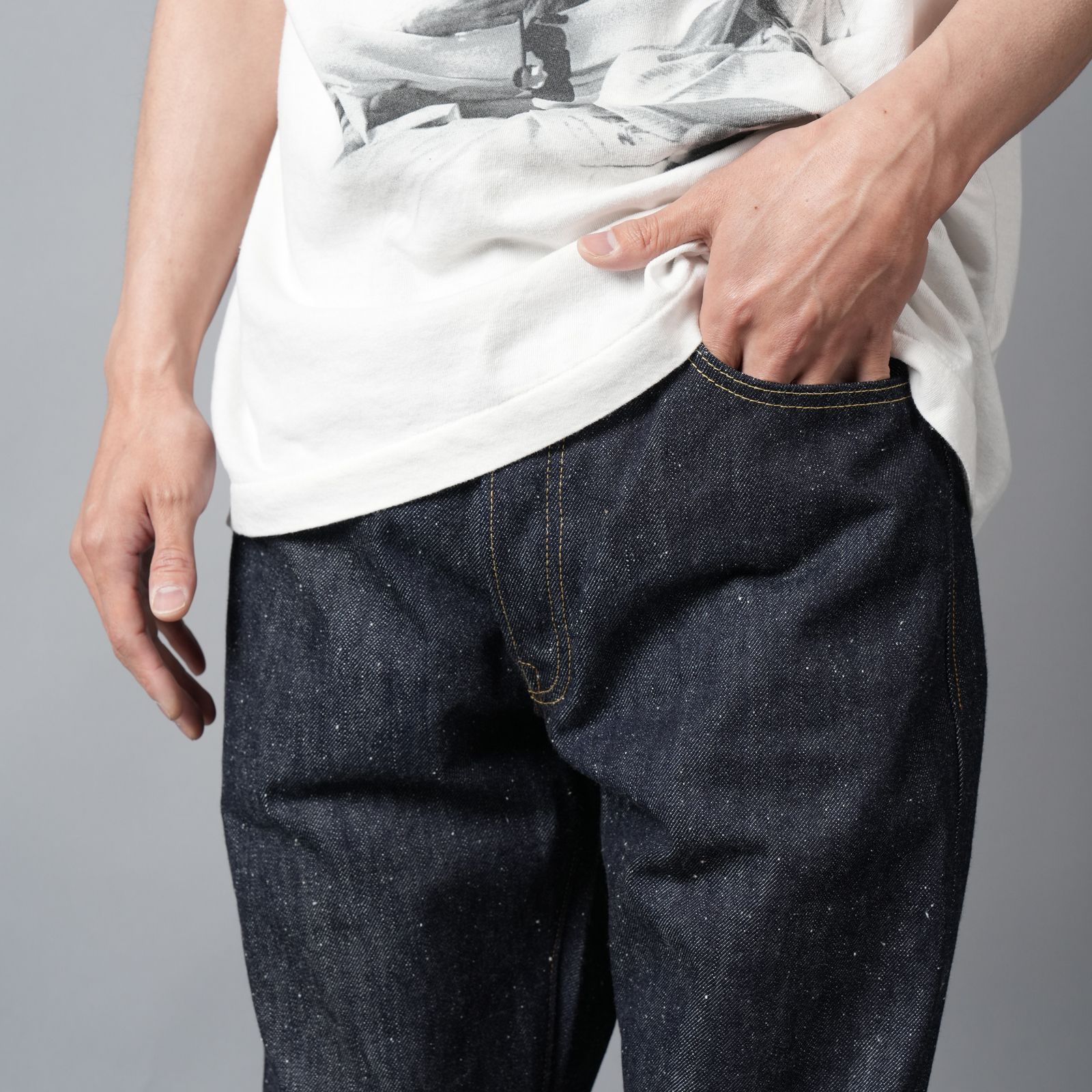 【残りわずか】【コラボ】SM-MK8-0000-C46 / BBJ_DENIM PANTS / REGID / BLUE / ベルベルジン デニムパンツ (リジッド)(ブルー)